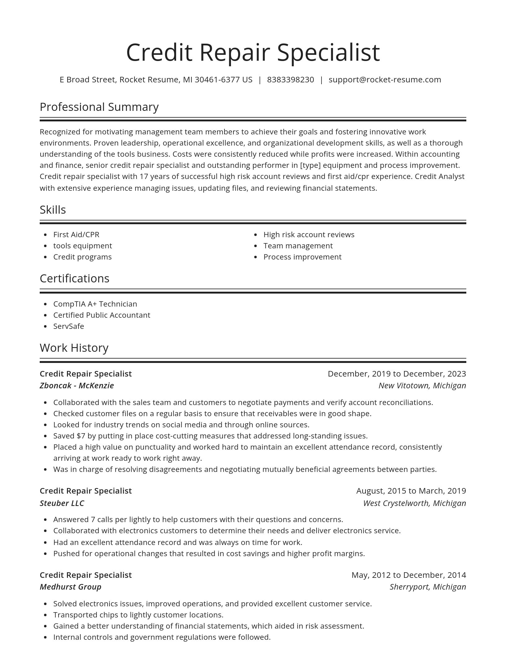 Spotlight resume template