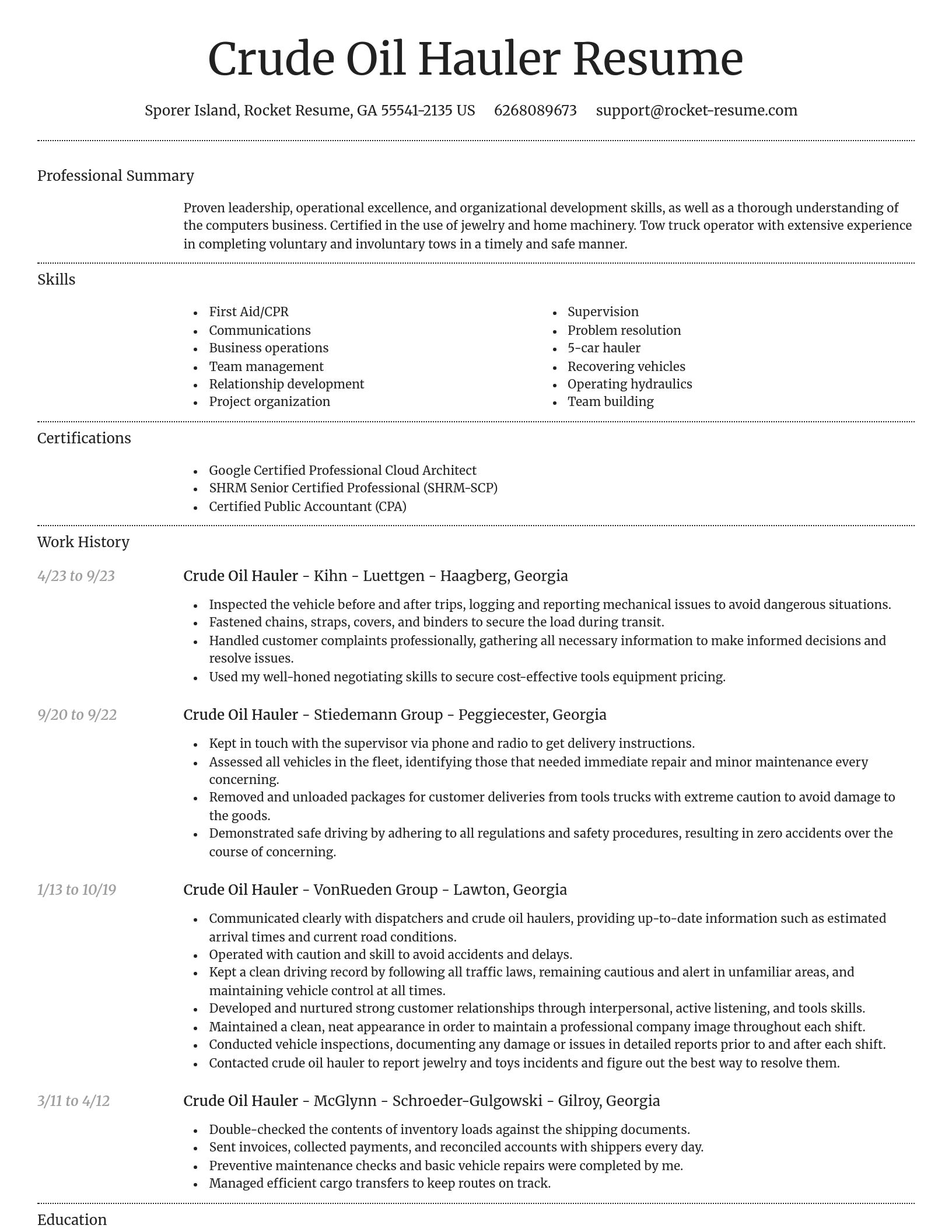 Dignified resume template