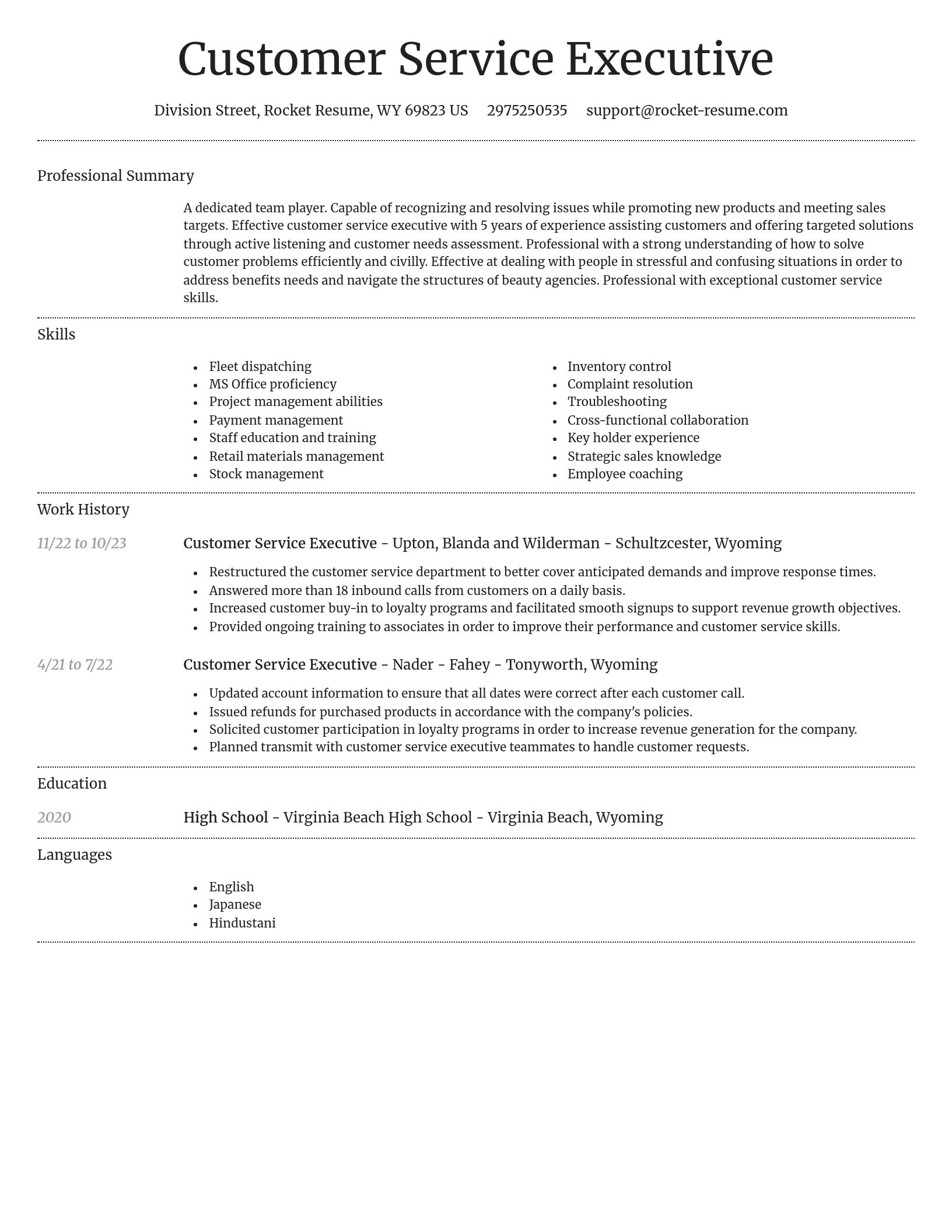Dignified resume template