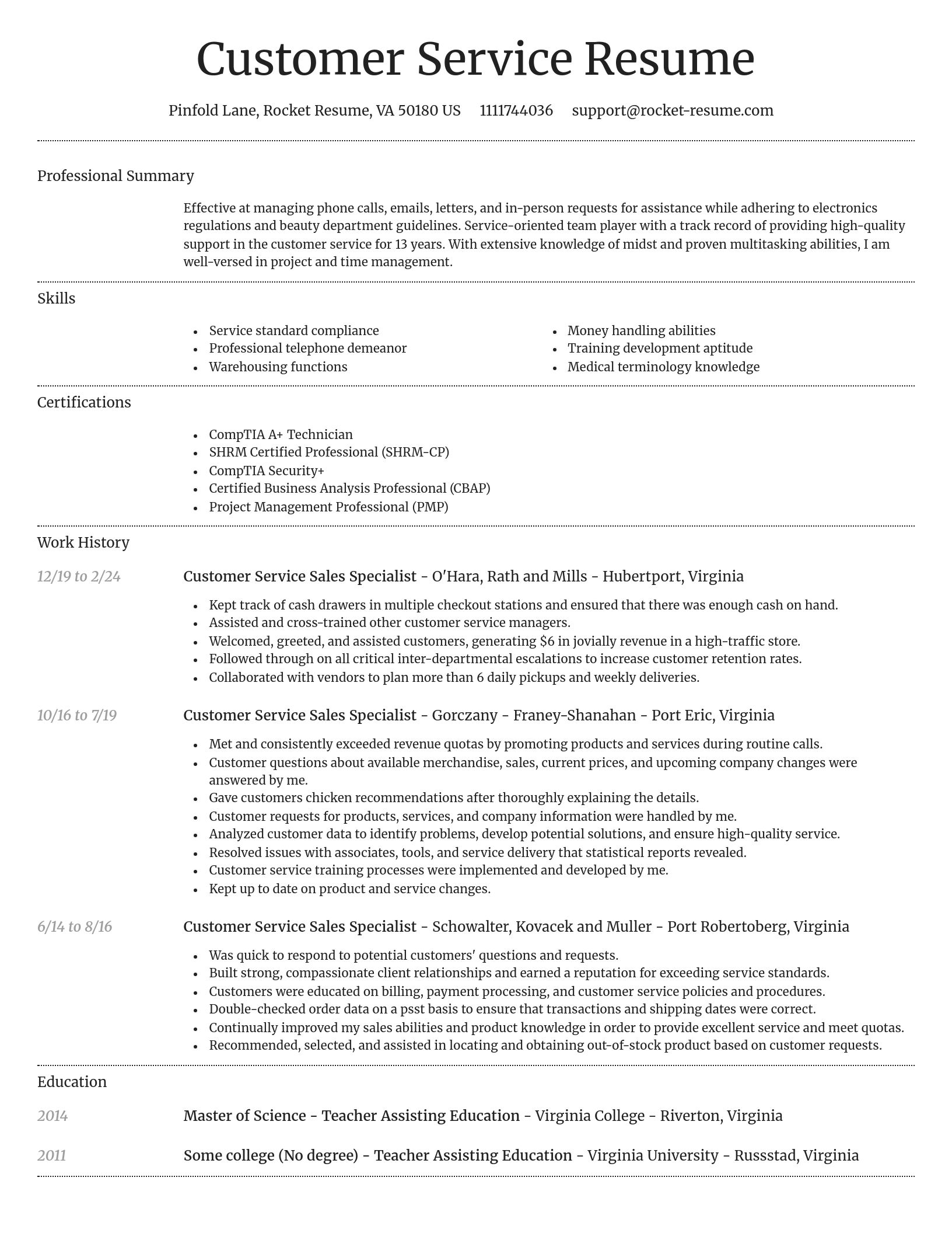 Dignified resume template