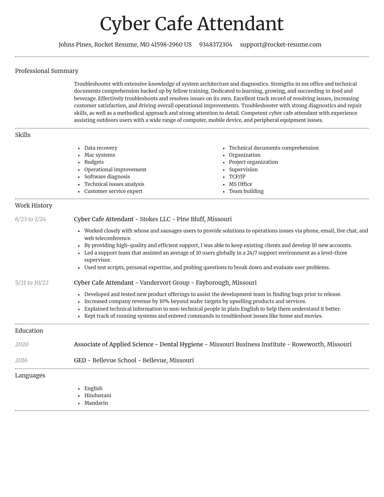 Dignified resume template