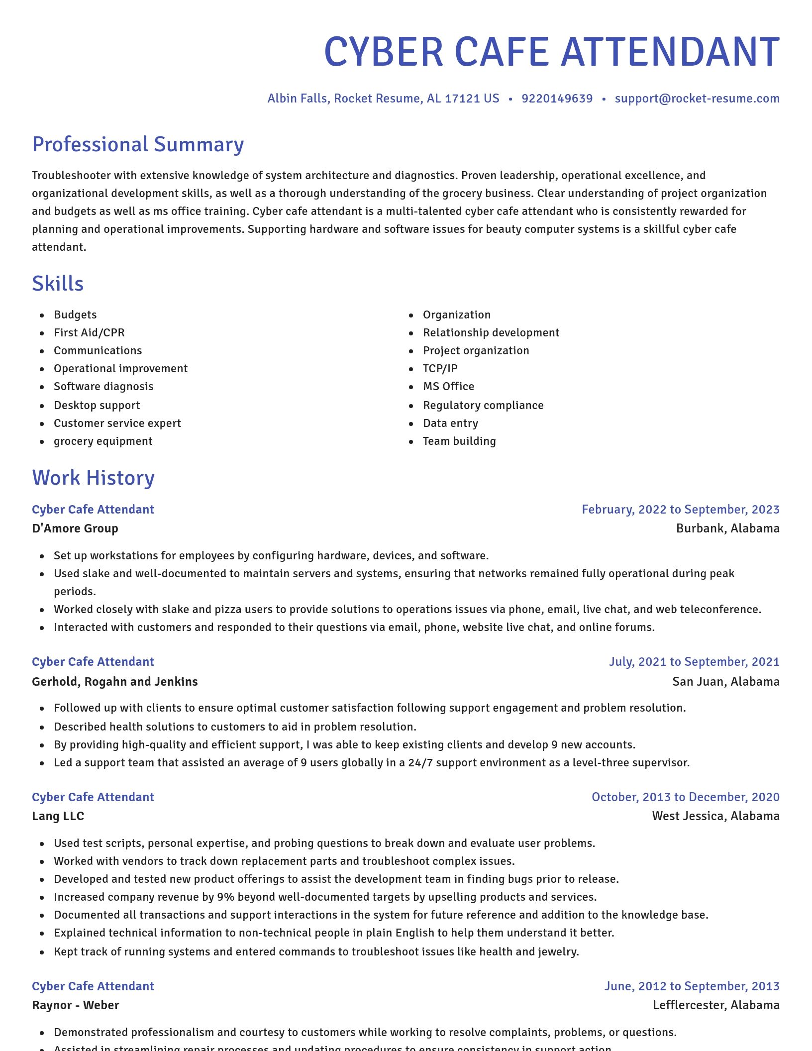 Novel resume template