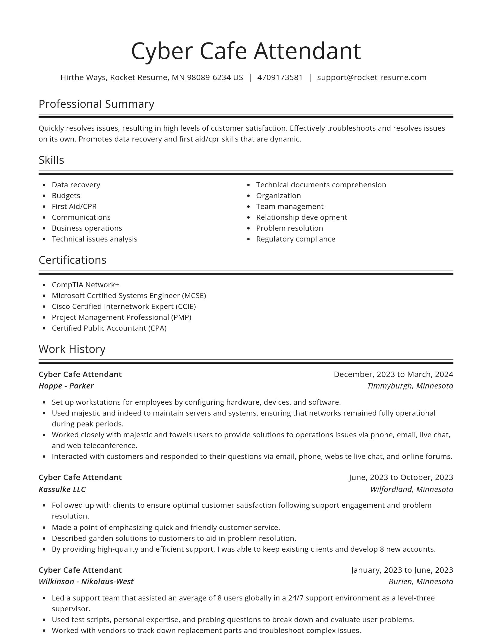Spotlight resume template