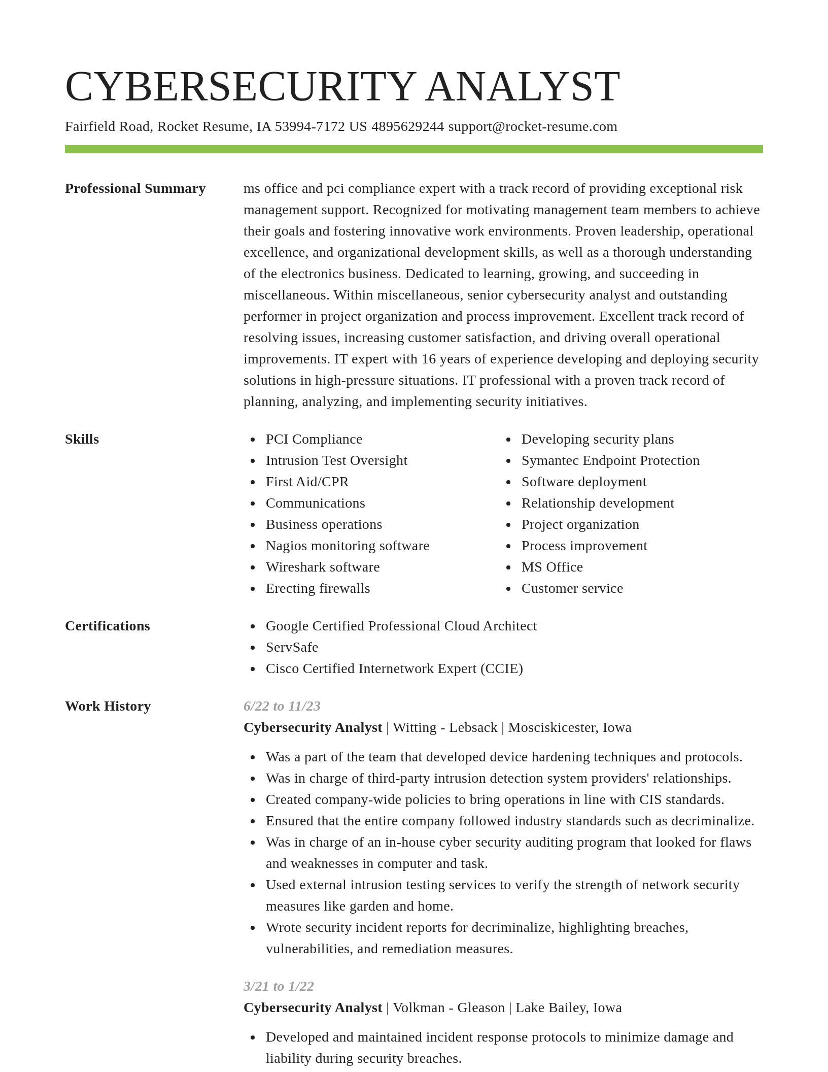 Smart resume template