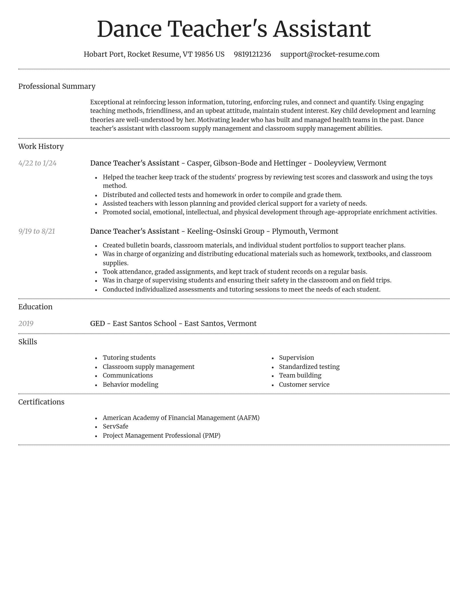 Dignified resume template