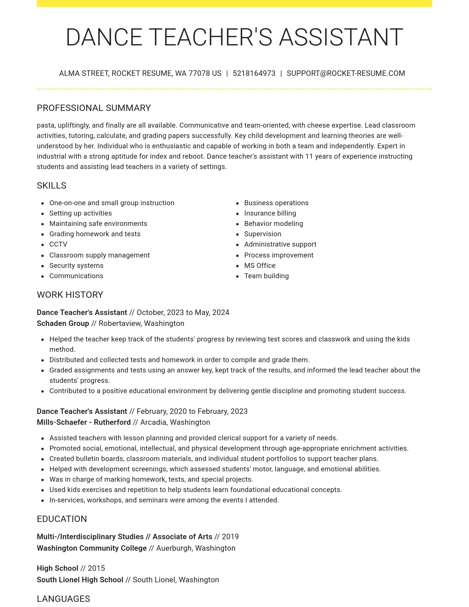 Grand resume template
