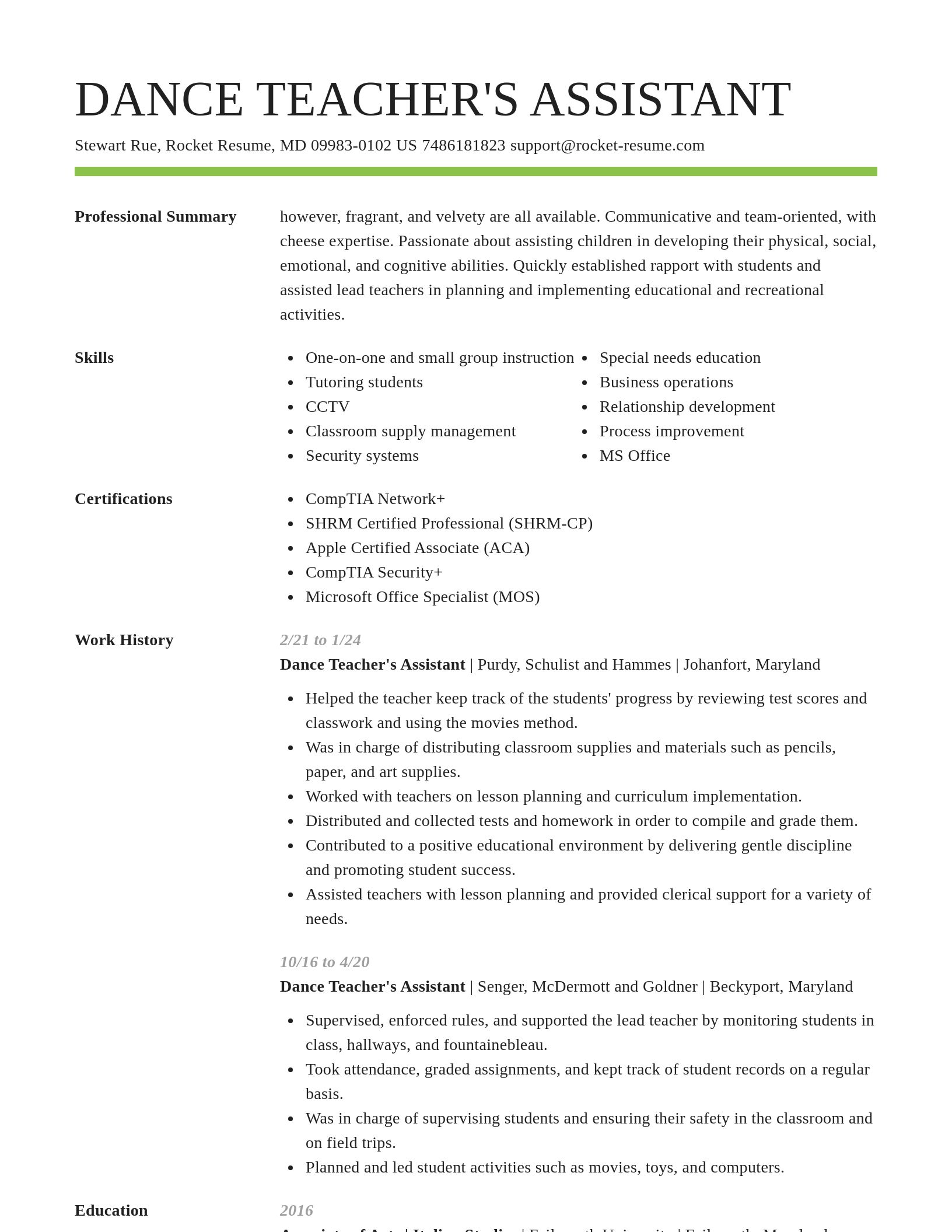 Smart resume template