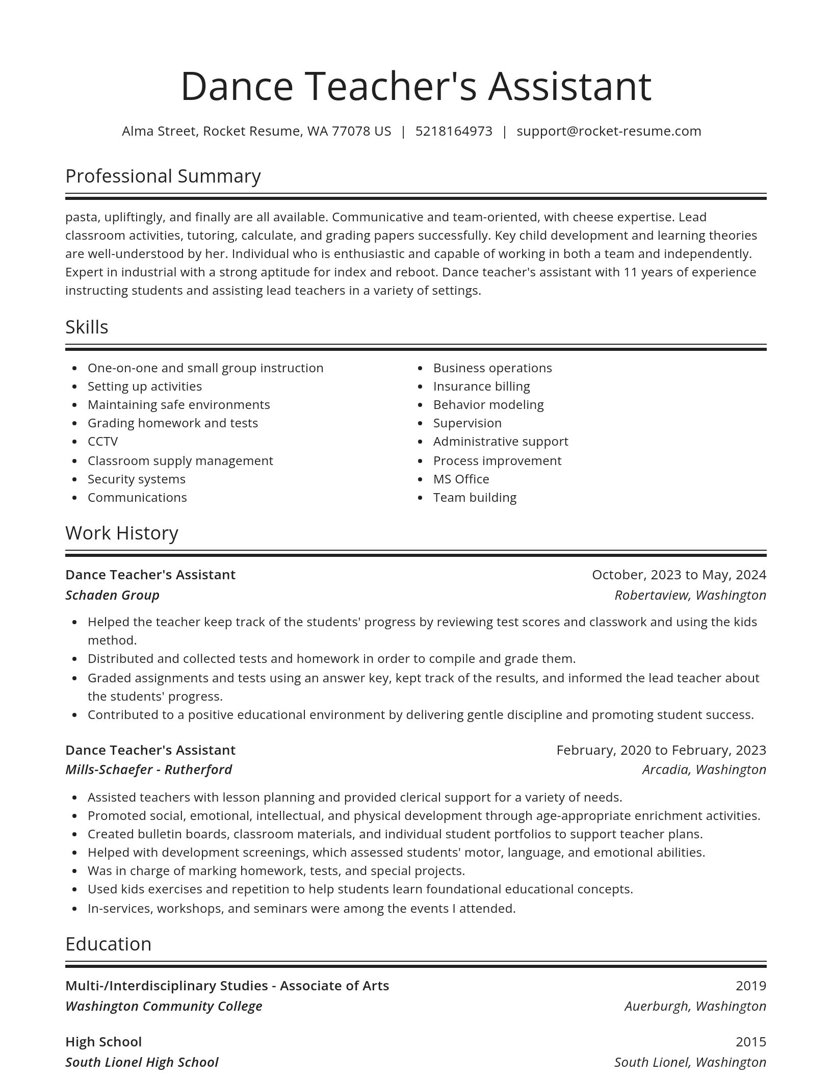 Spotlight resume template