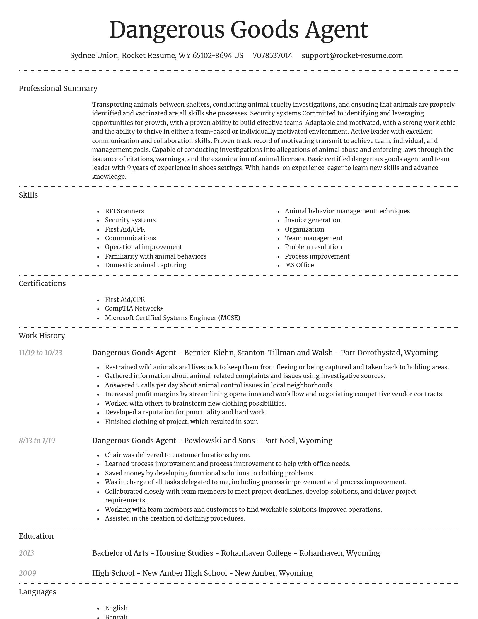 Dignified resume template