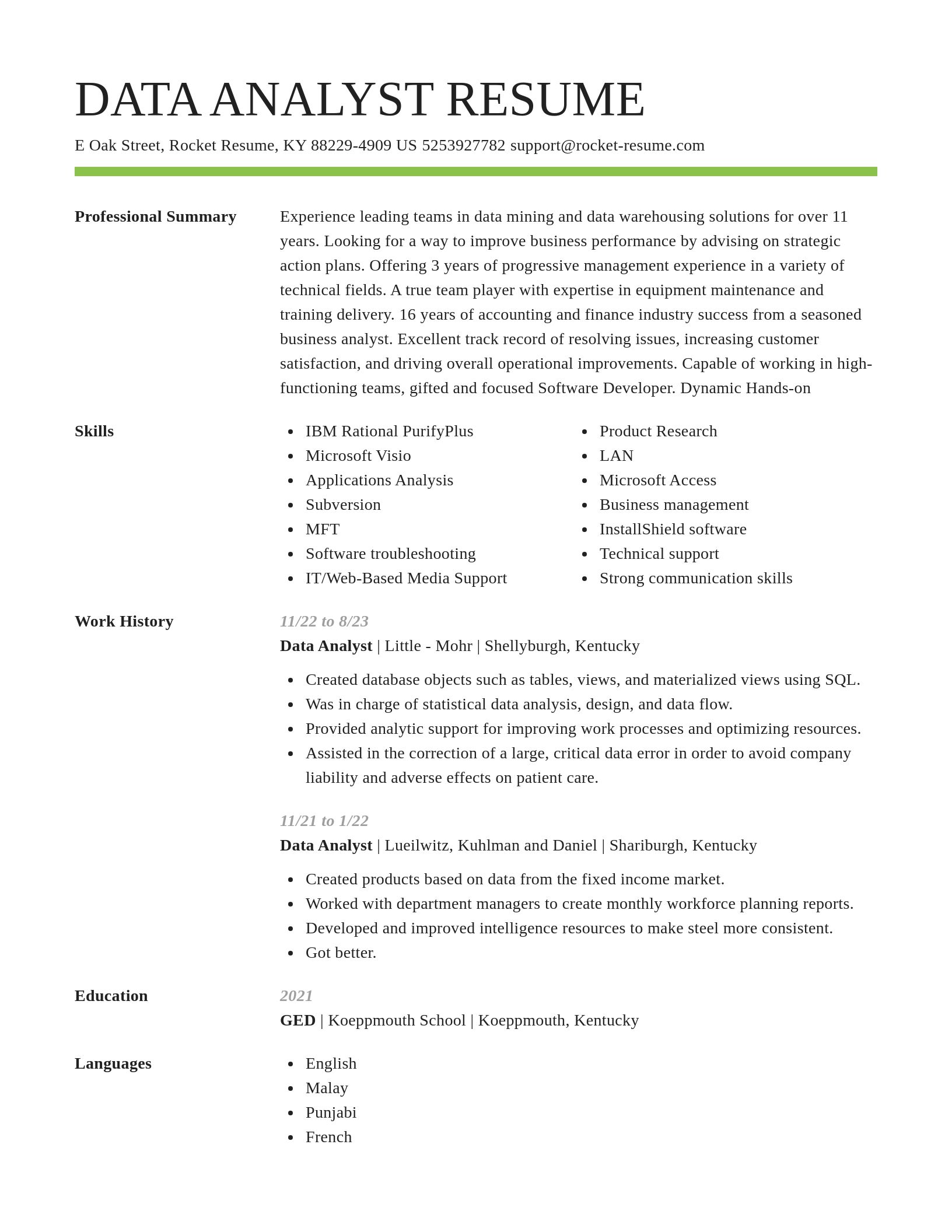 Smart resume template