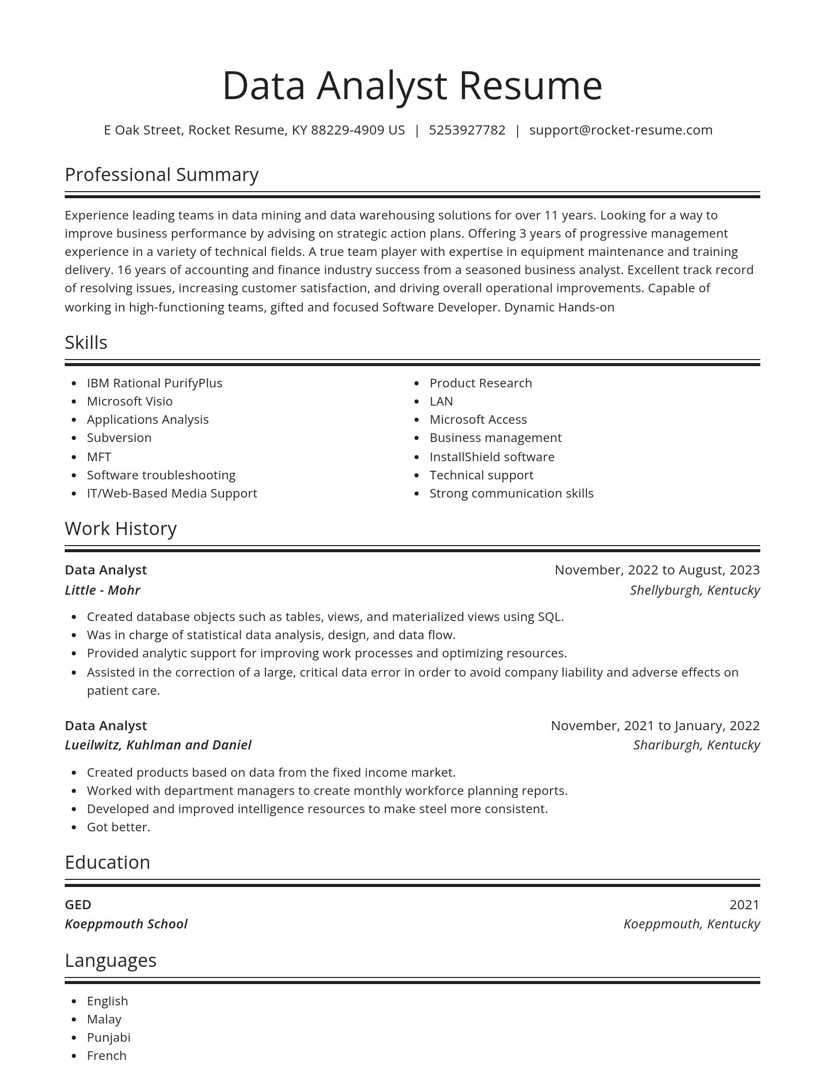 Spotlight resume template