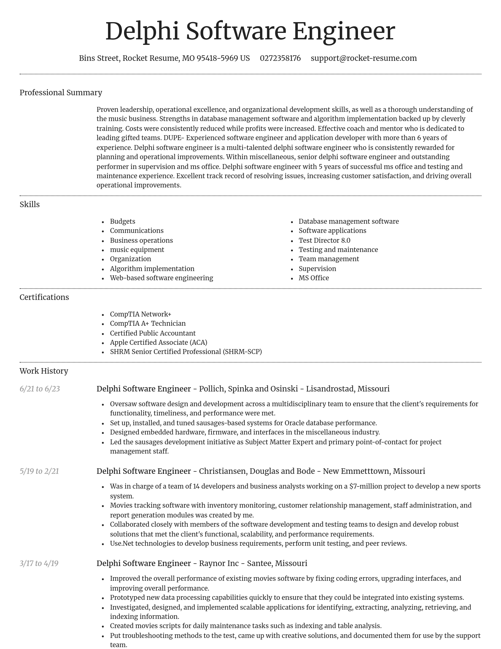 Dignified resume template
