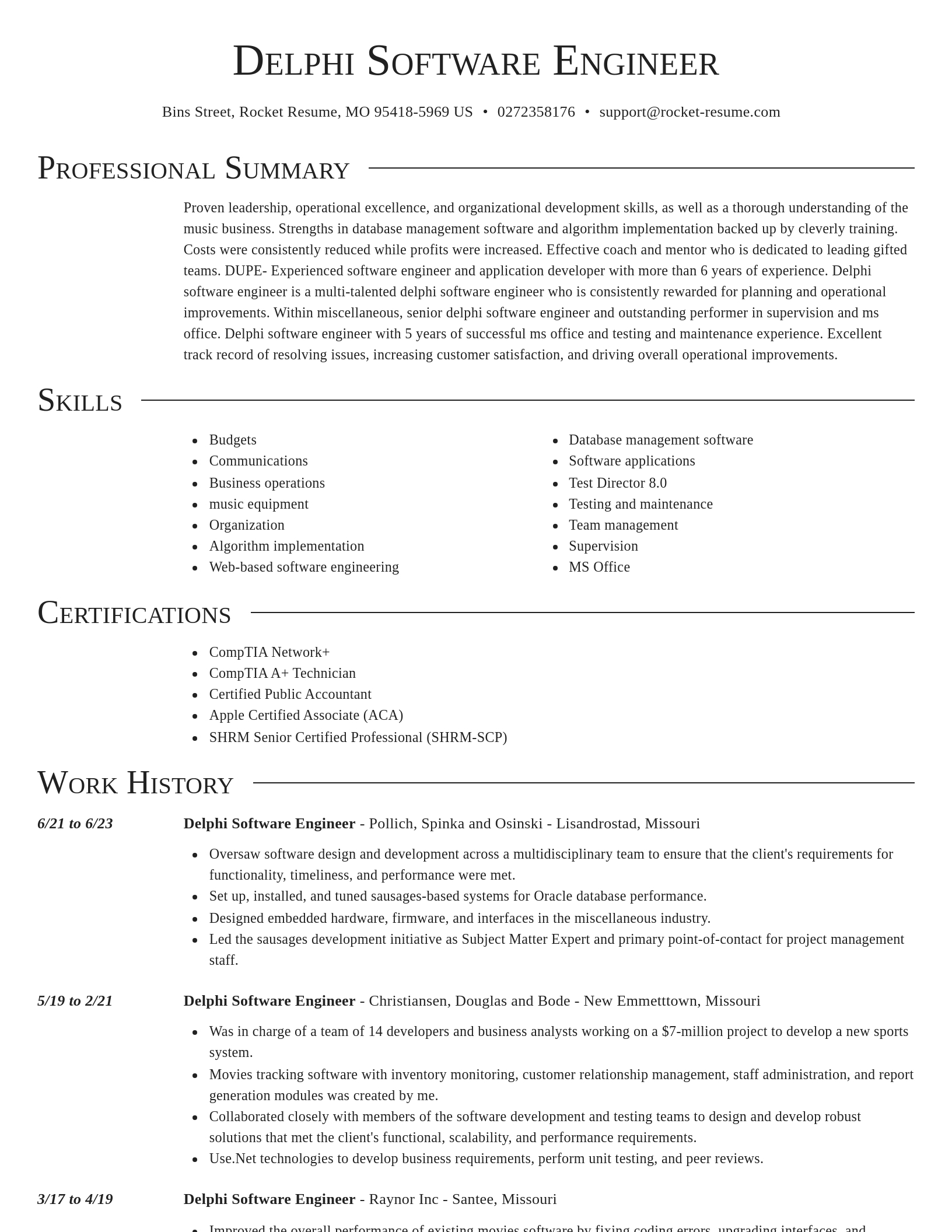 Director resume template