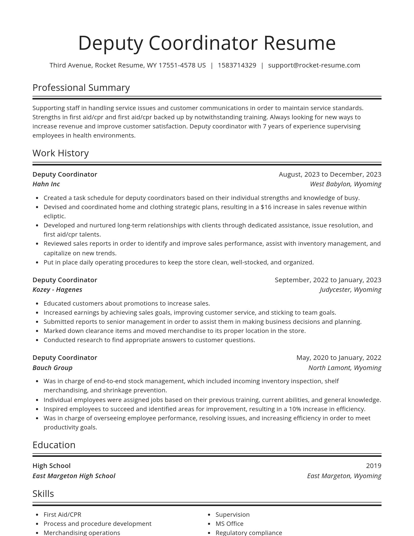 Spotlight resume template