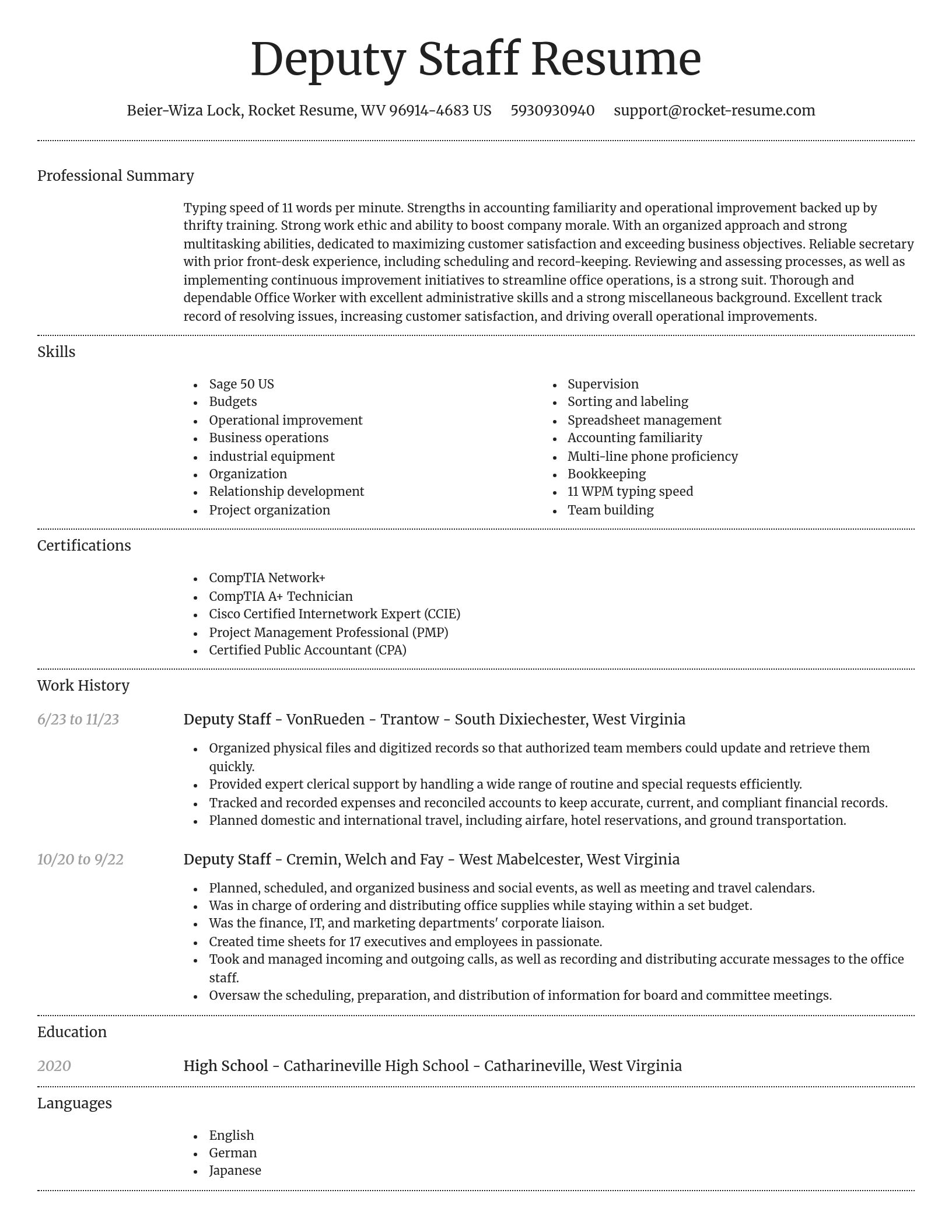 Dignified resume template