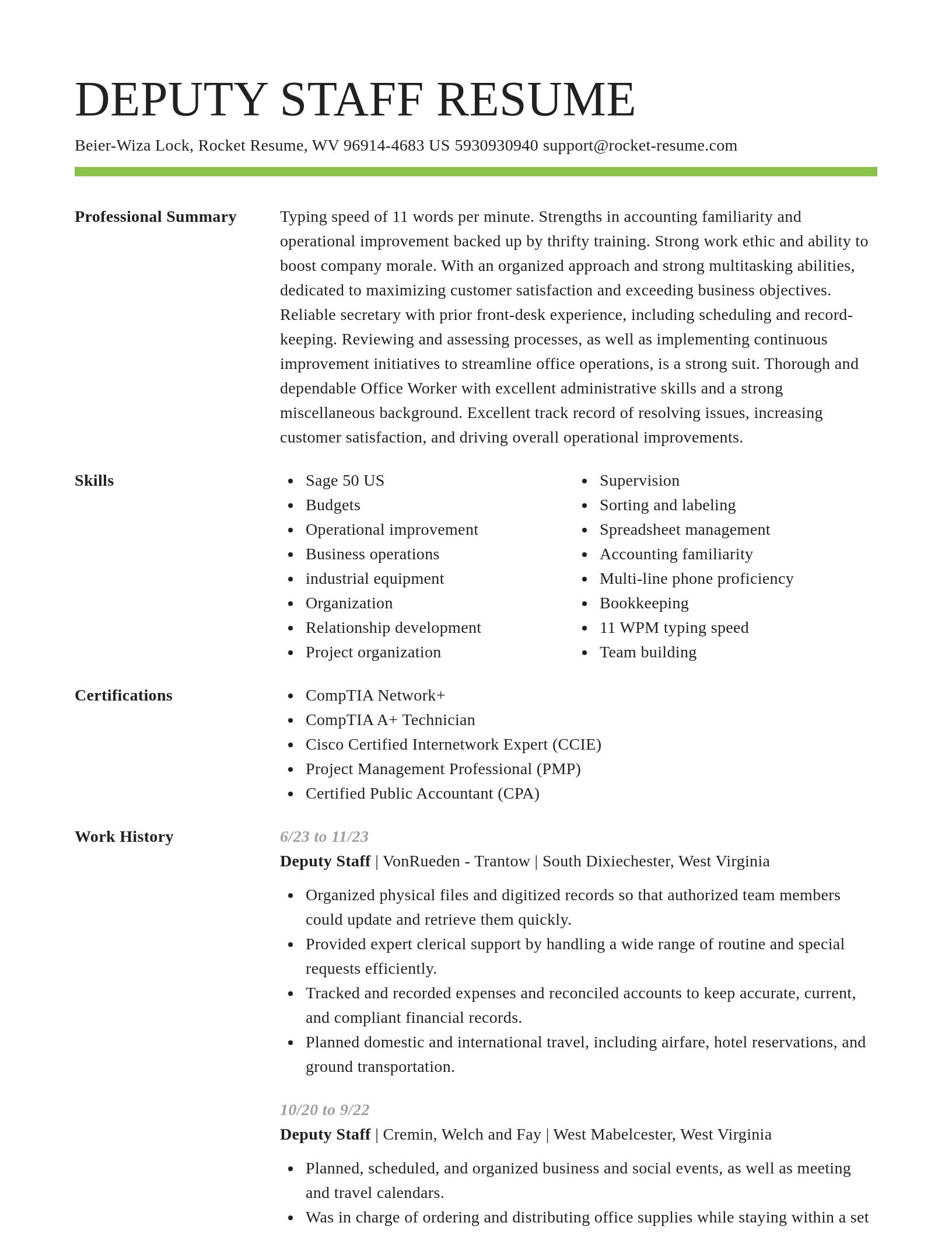 Smart resume template