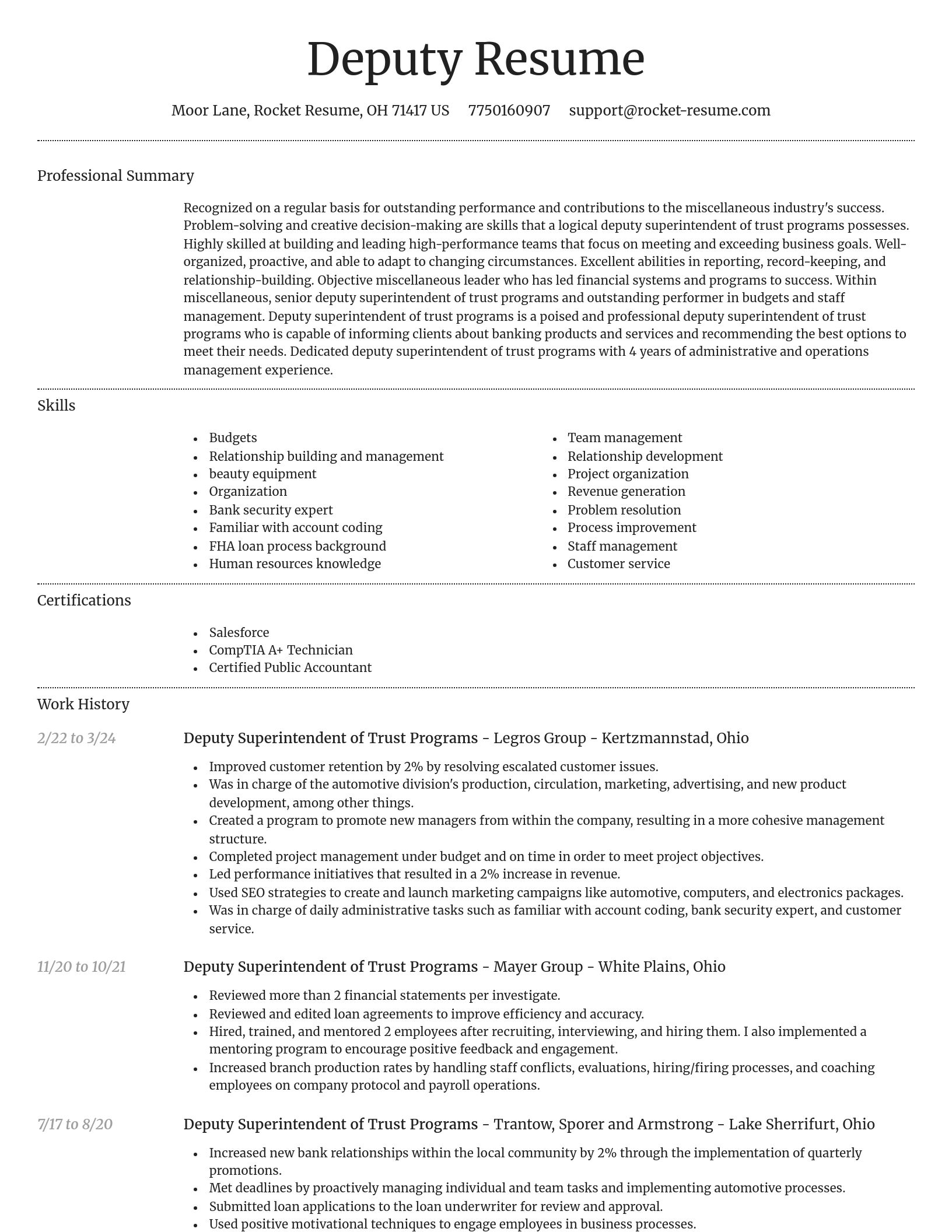 Dignified resume template