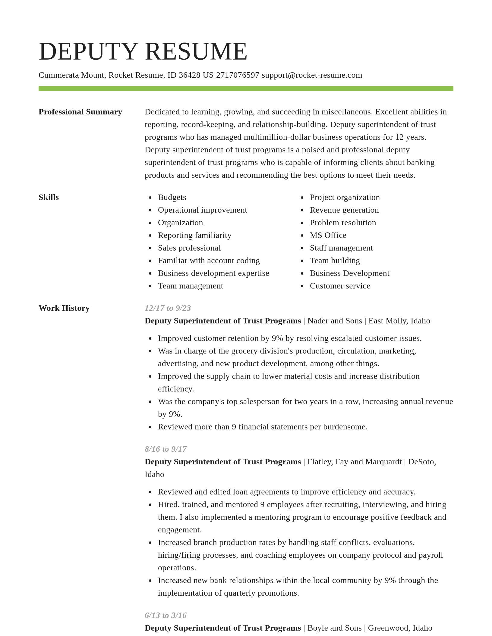 Smart resume template