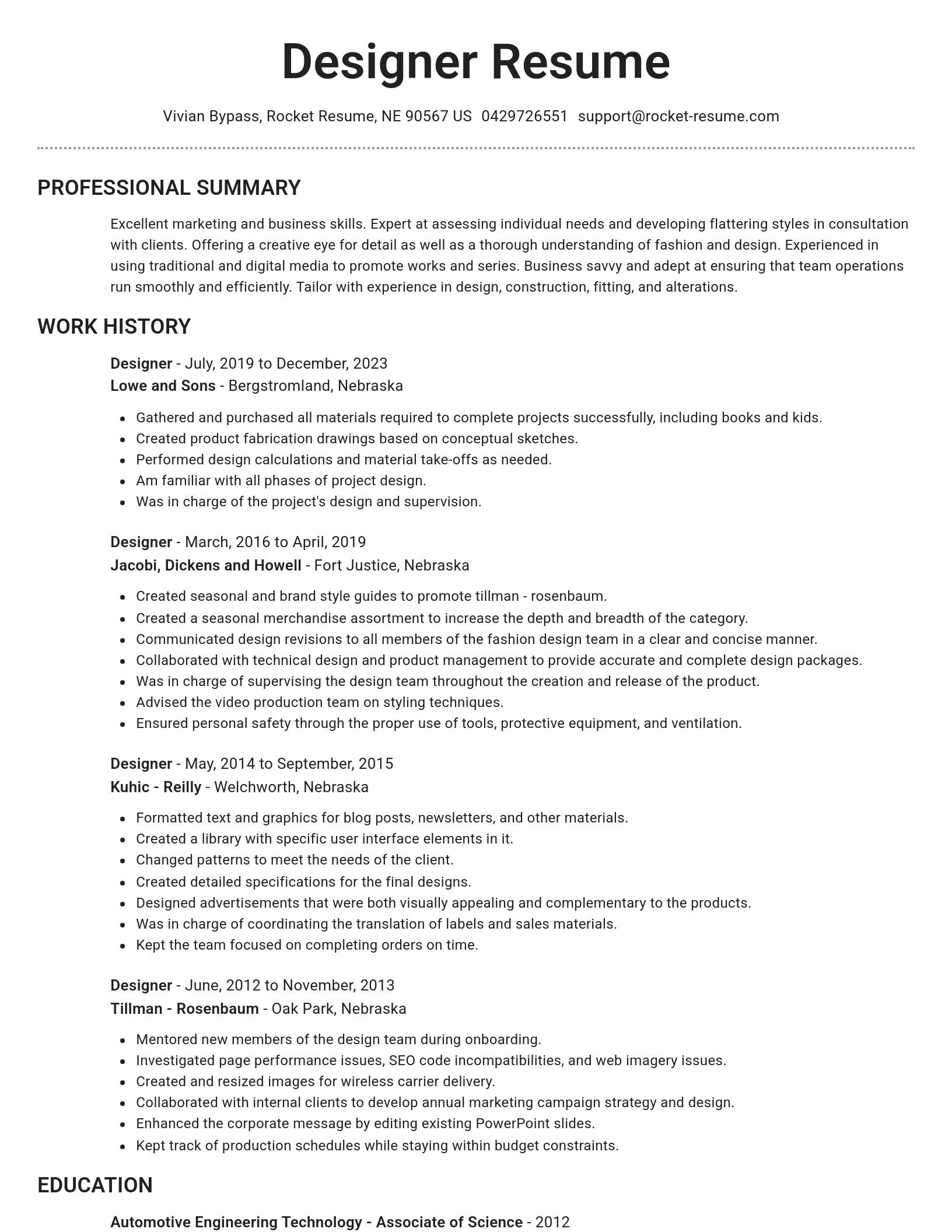 Brilliant resume template