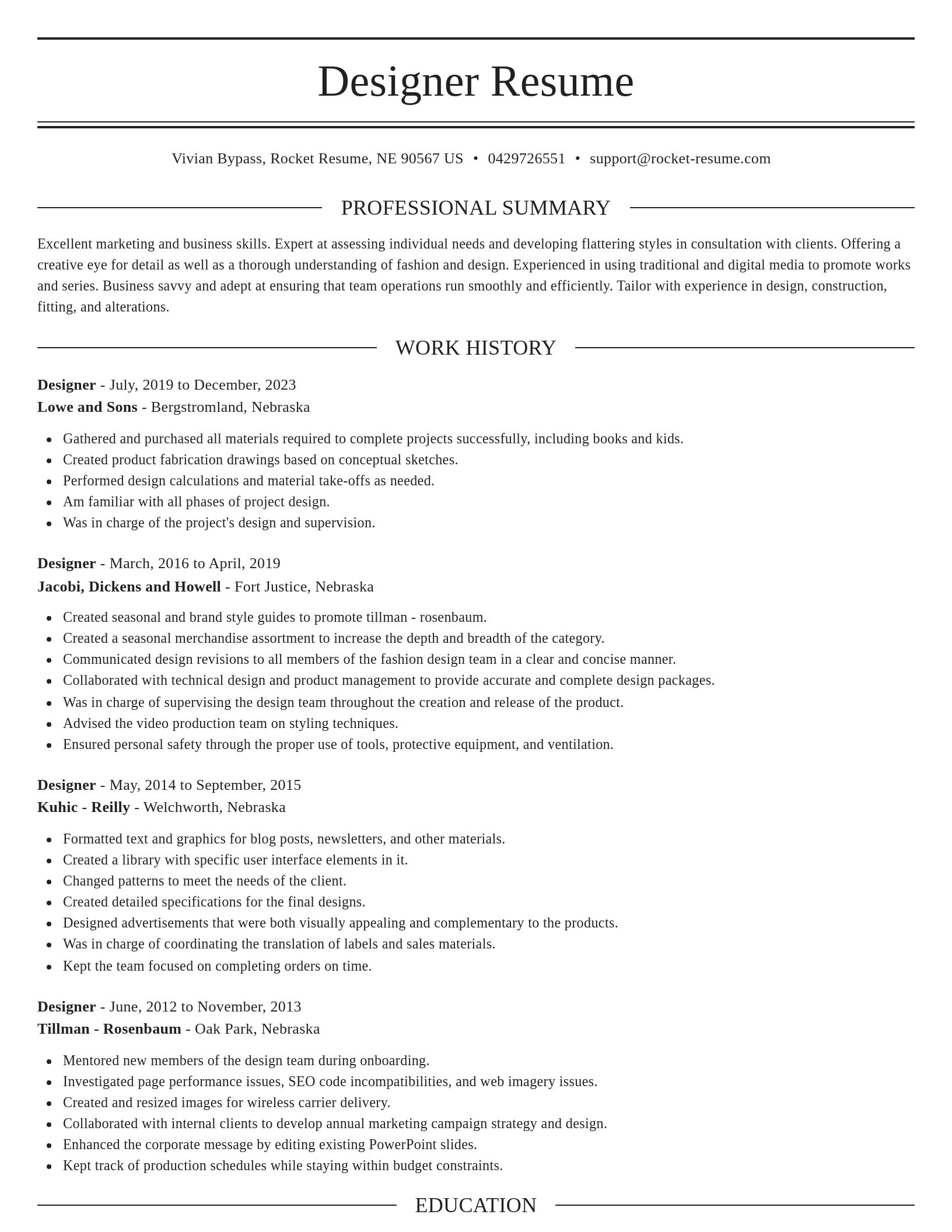 Elegant resume template