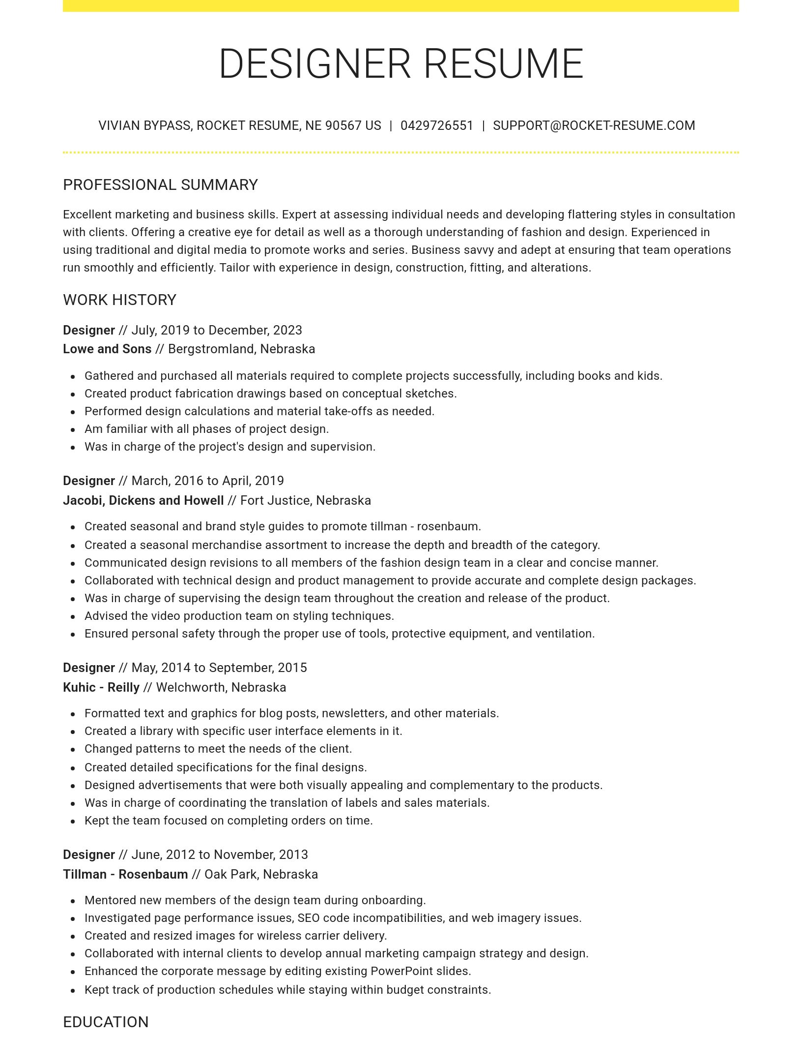 Grand resume template
