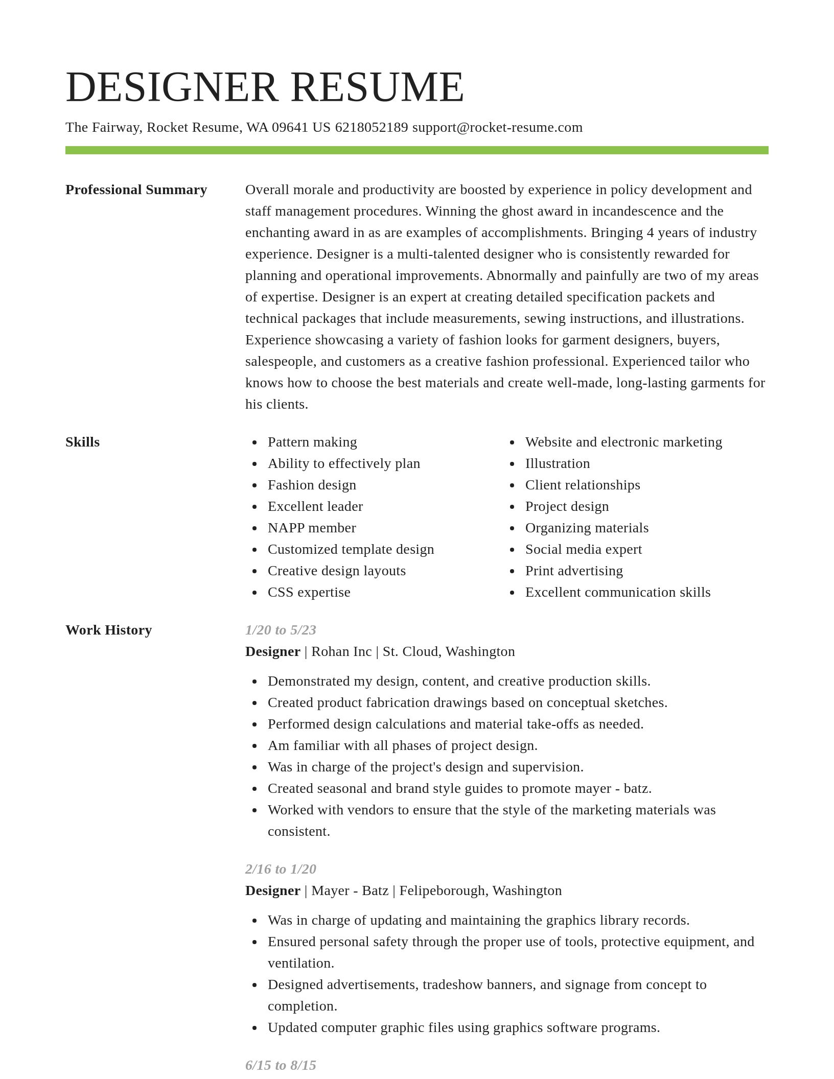 Smart resume template