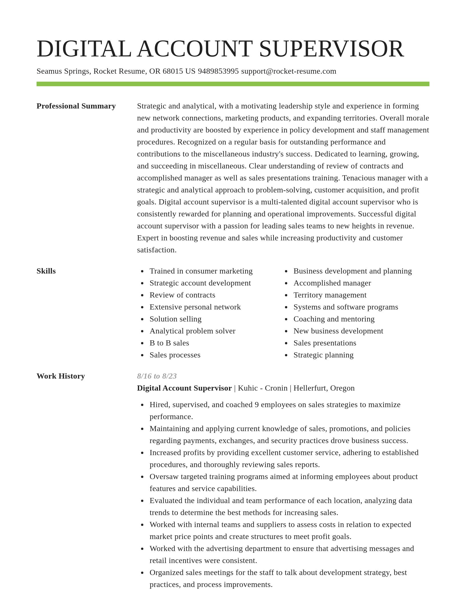 Smart resume template