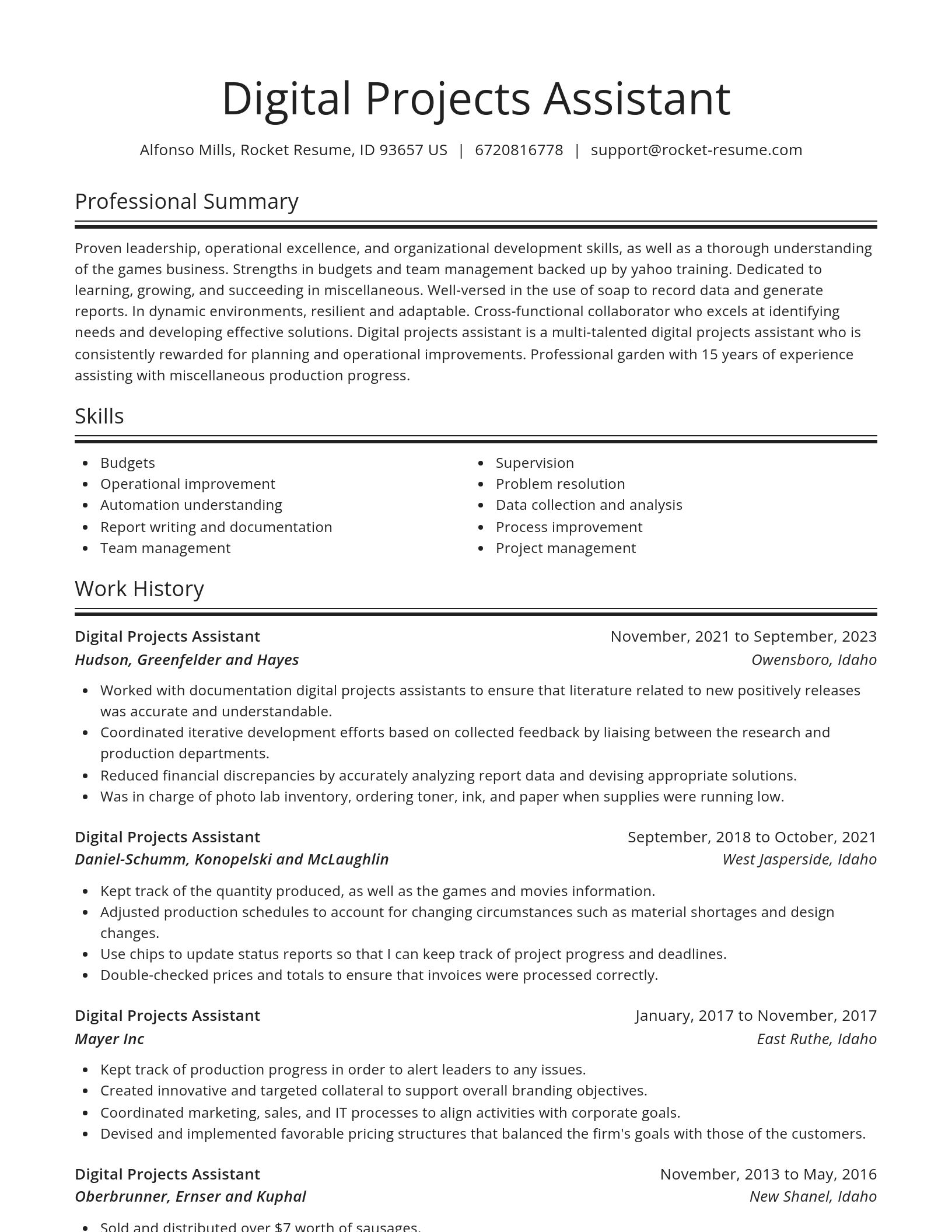 Spotlight resume template