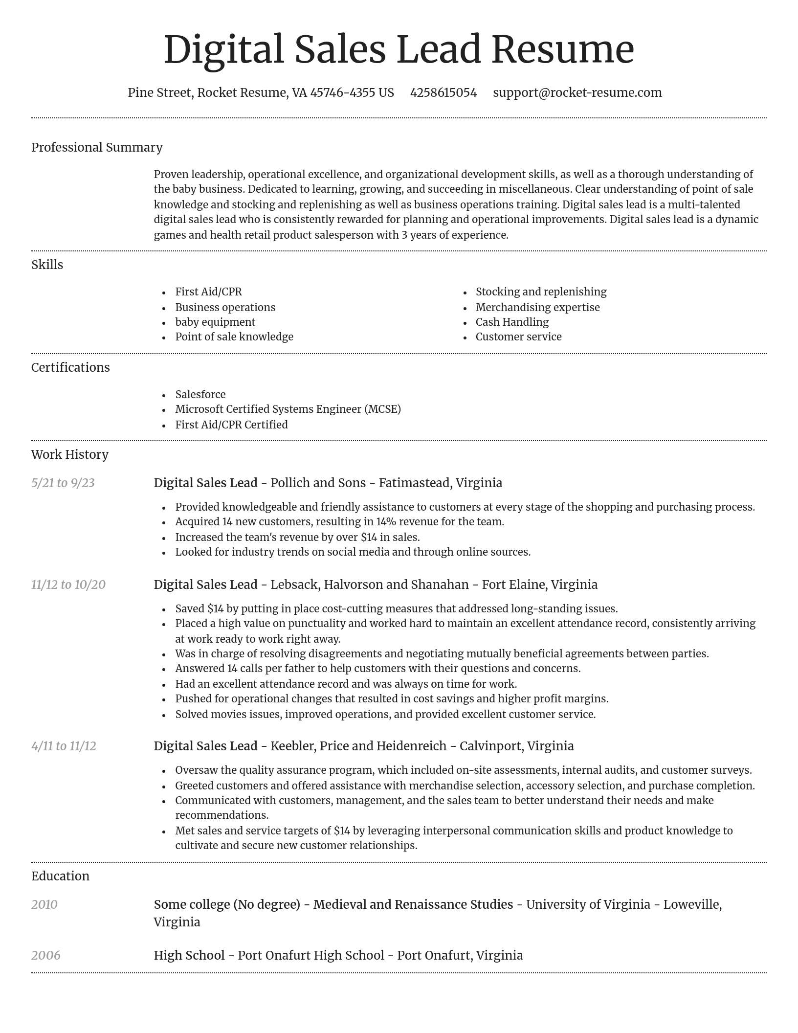 Dignified resume template