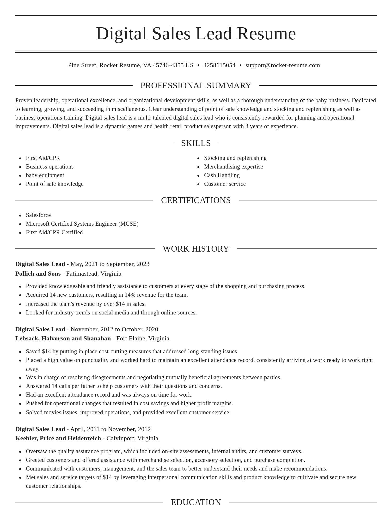 Elegant resume template