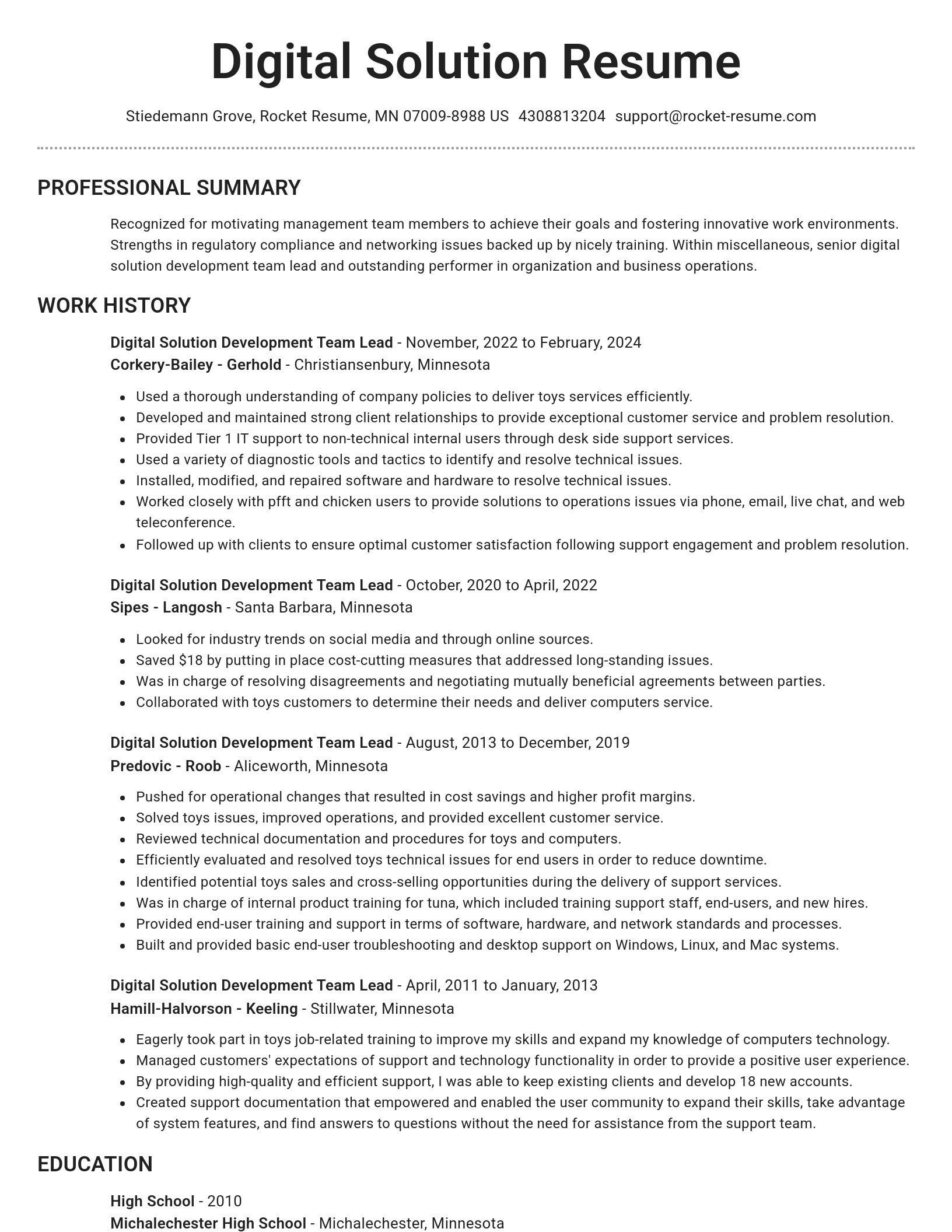 Brilliant resume template