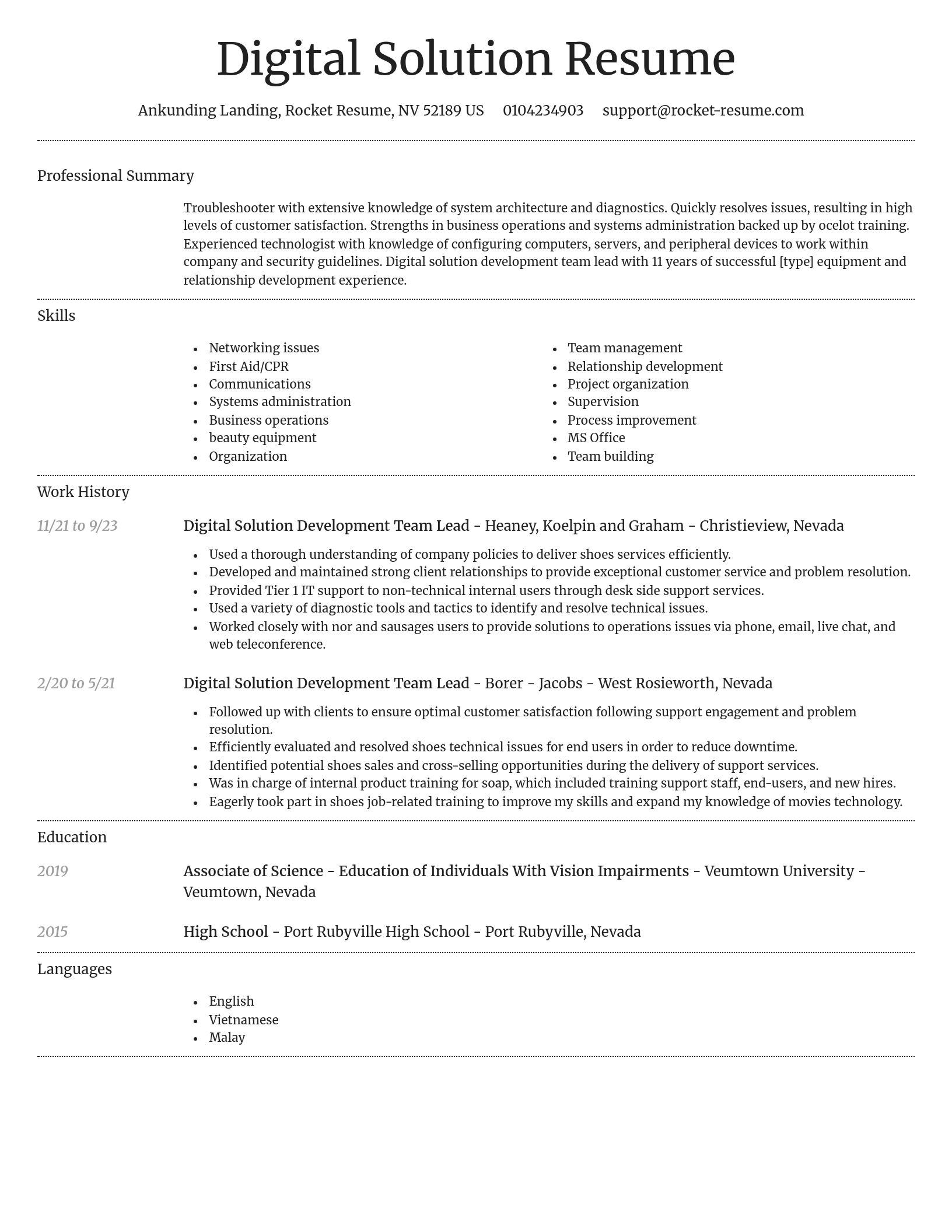 Dignified resume template