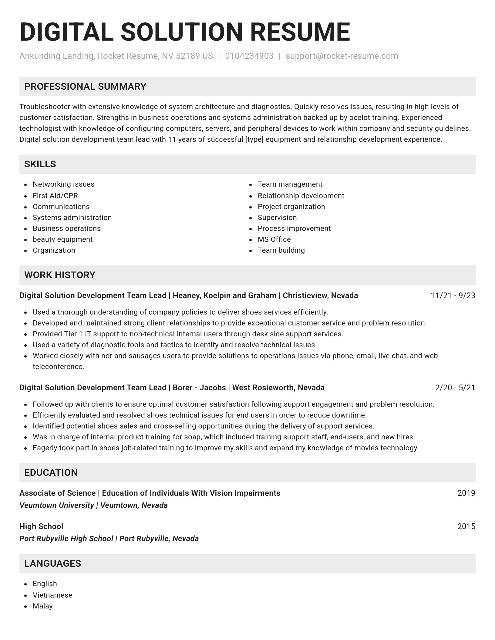 Genius resume template