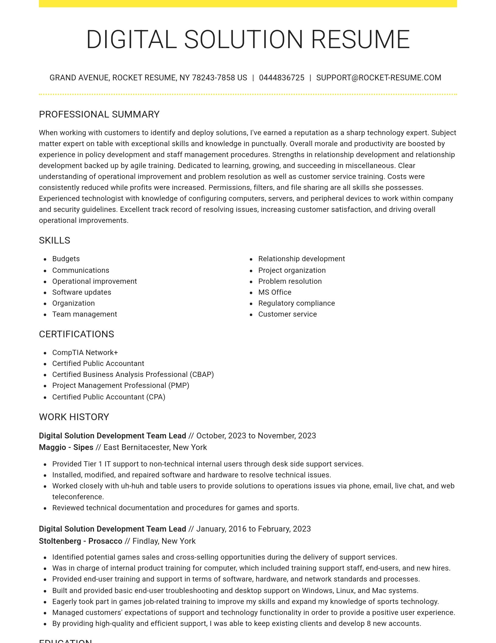 Grand resume template
