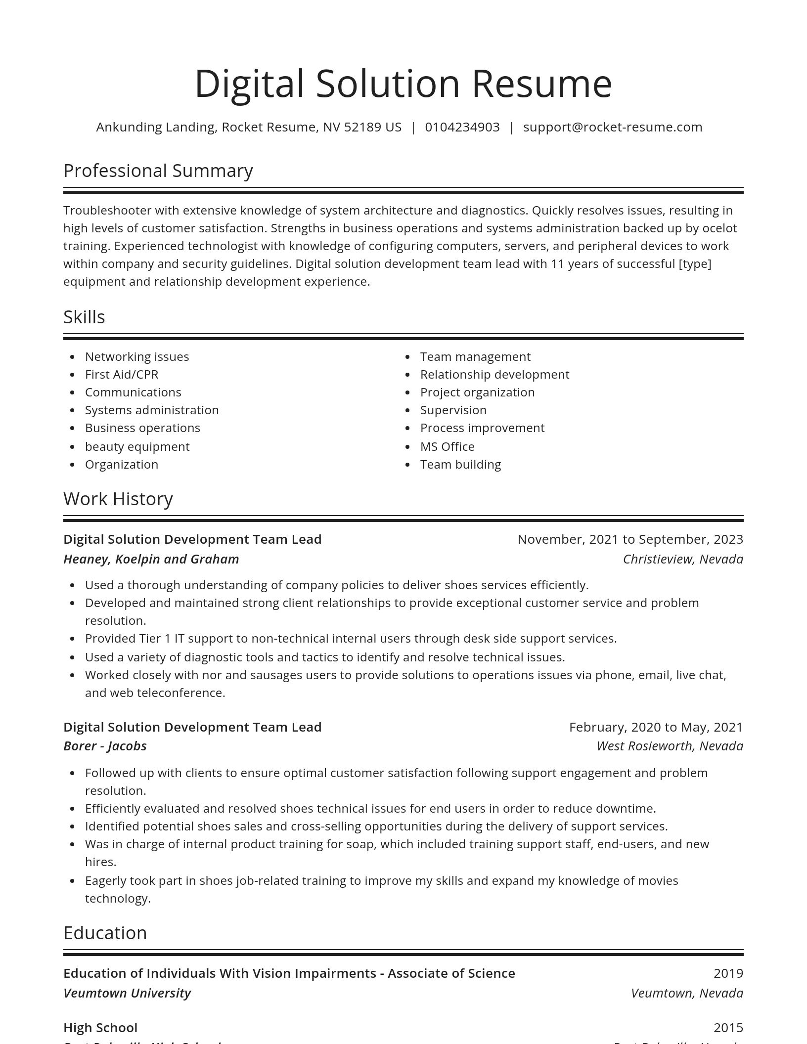 Spotlight resume template