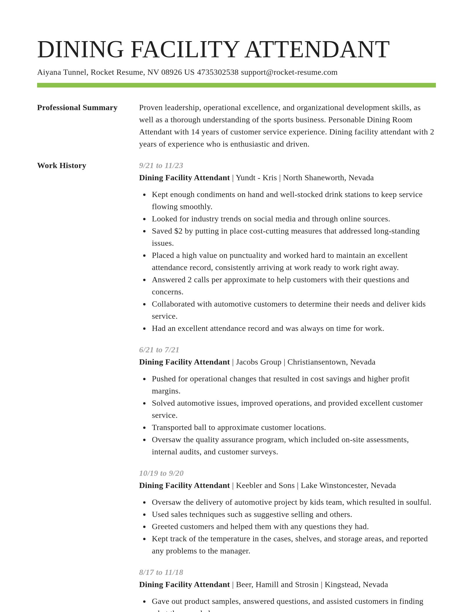 Smart resume template