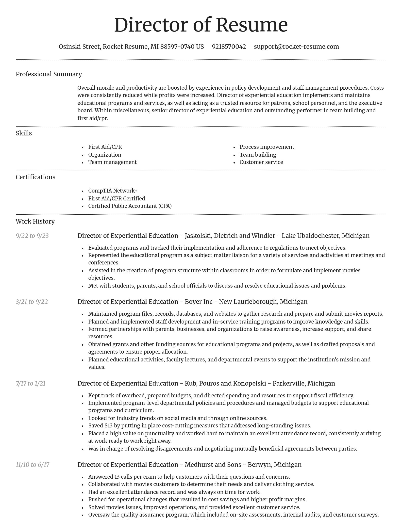 Dignified resume template