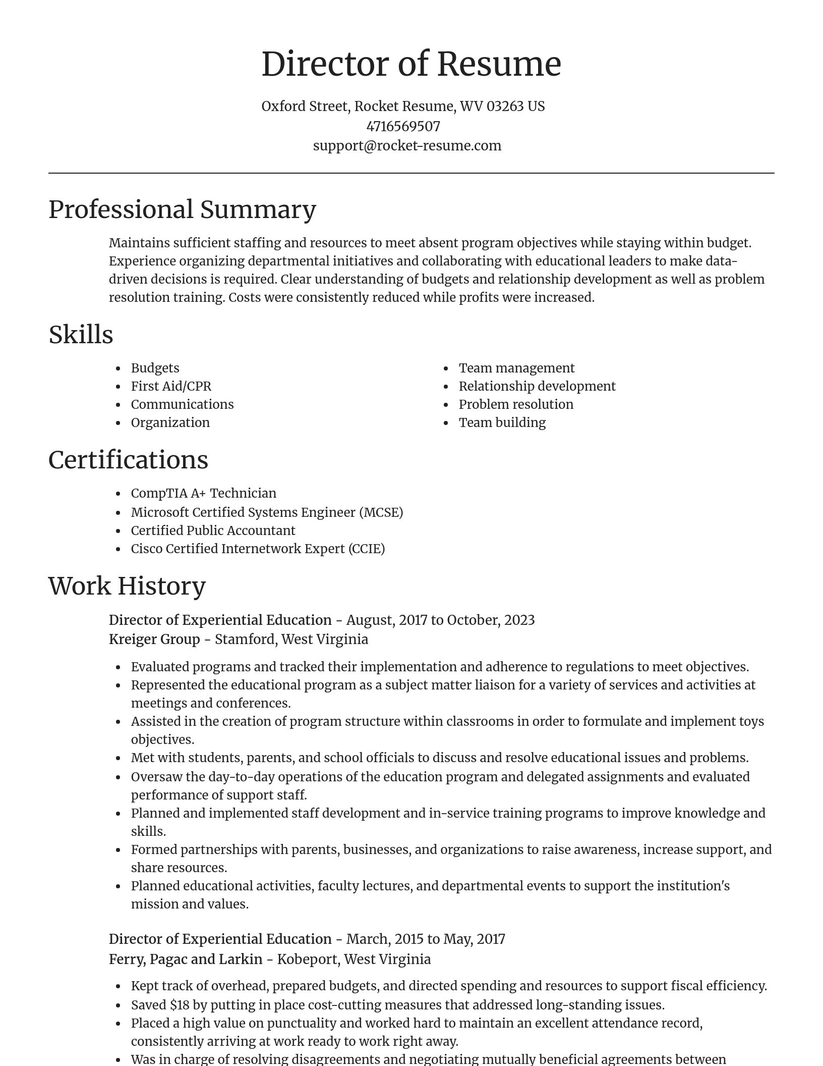 Focal Point resume template