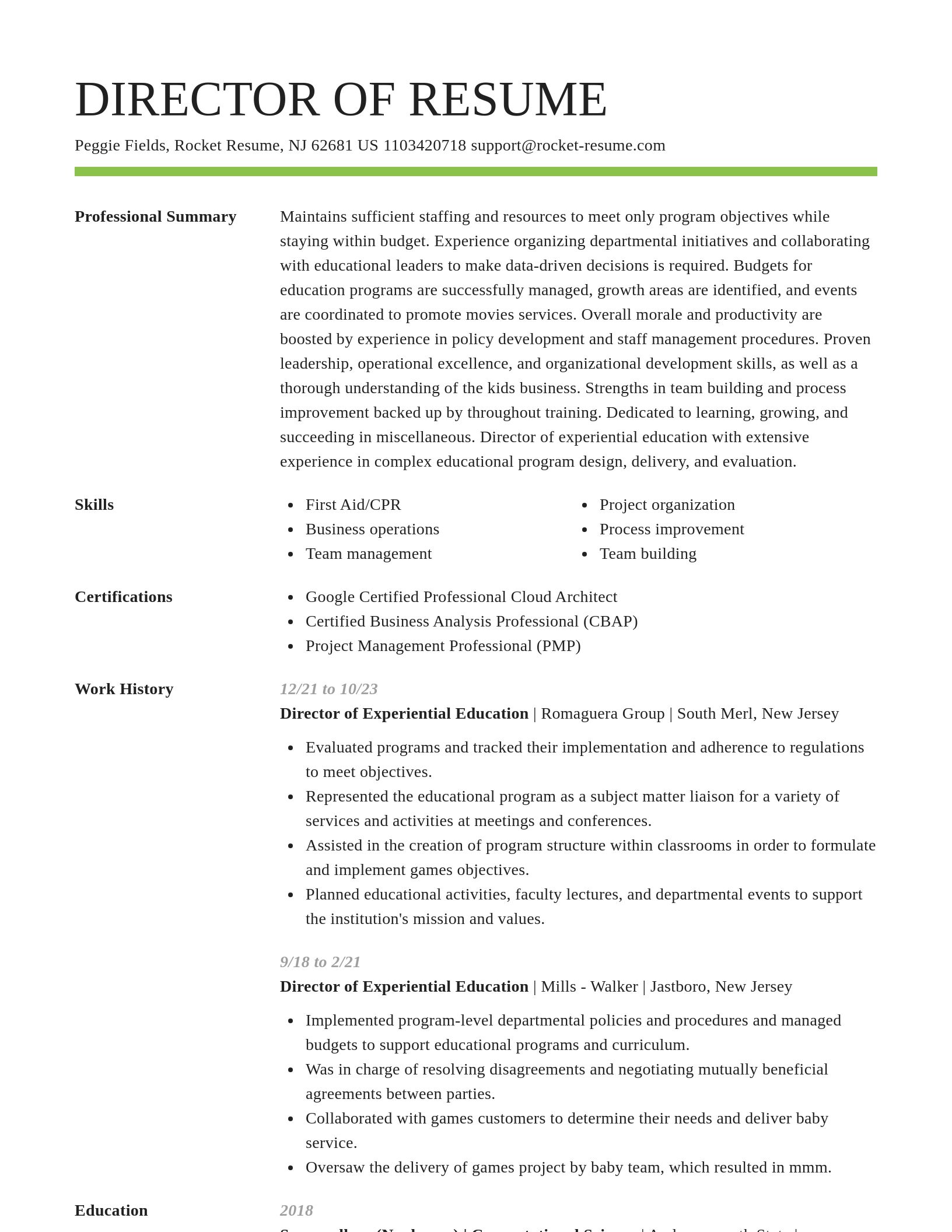 Smart resume template