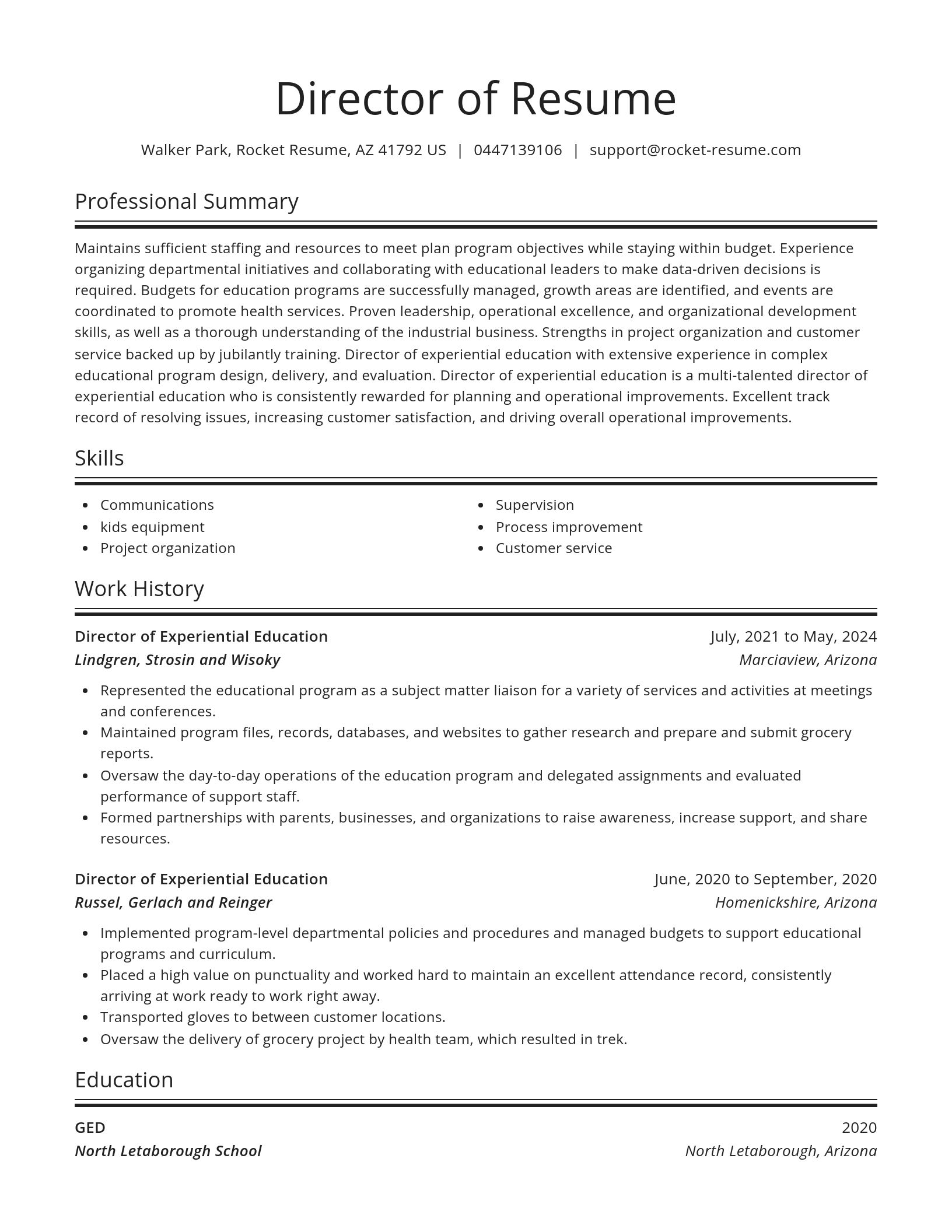 Spotlight resume template
