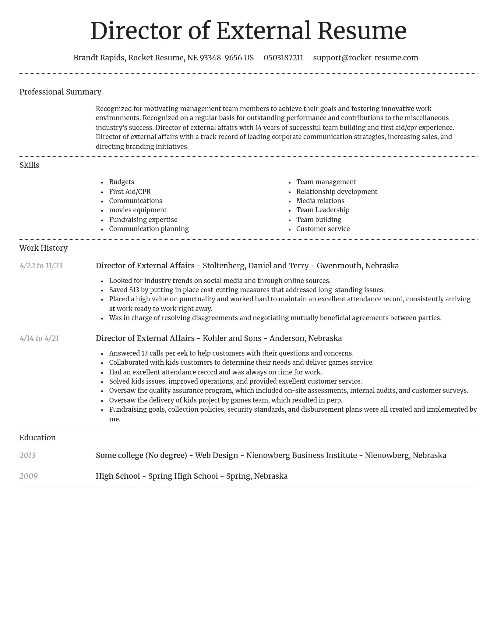 Dignified resume template
