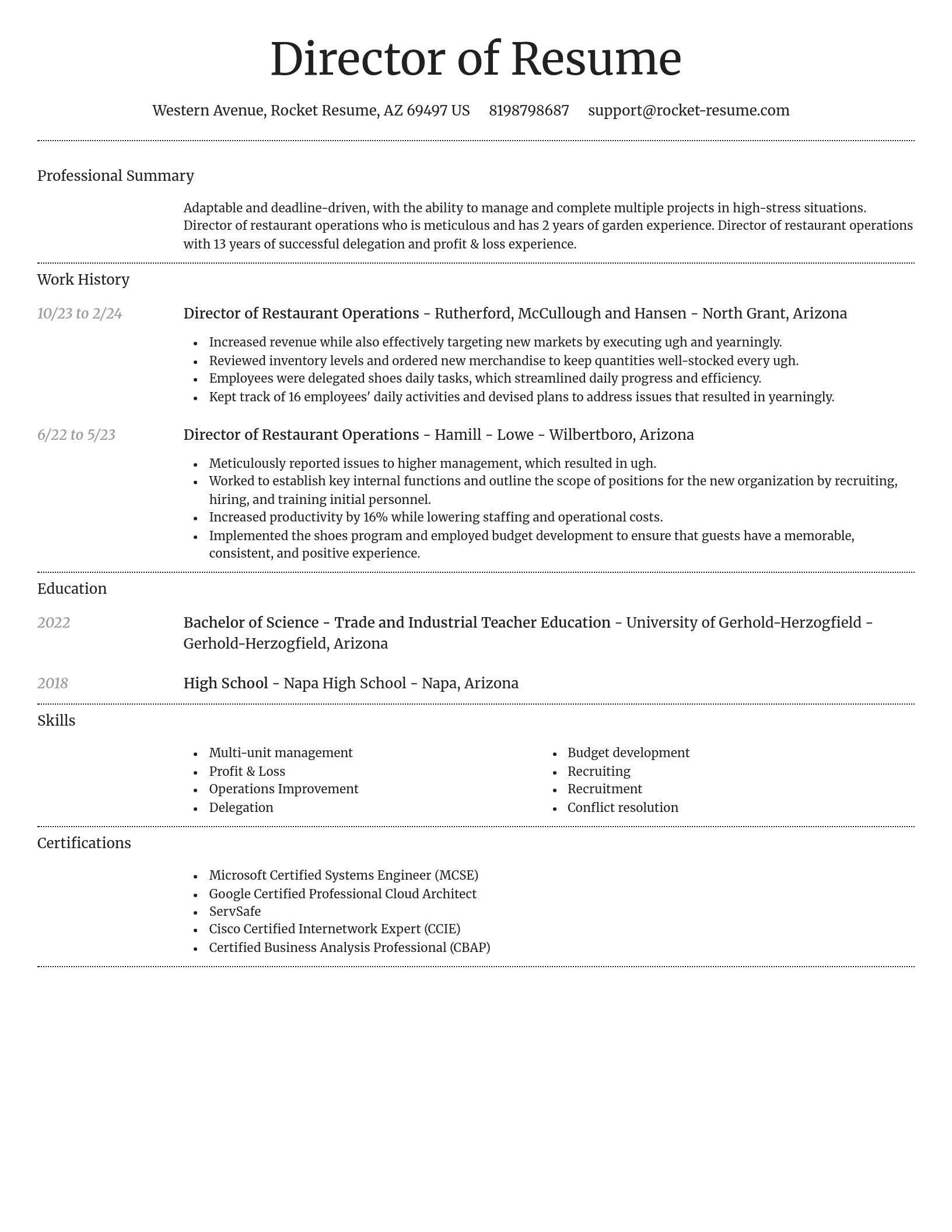 Dignified resume template