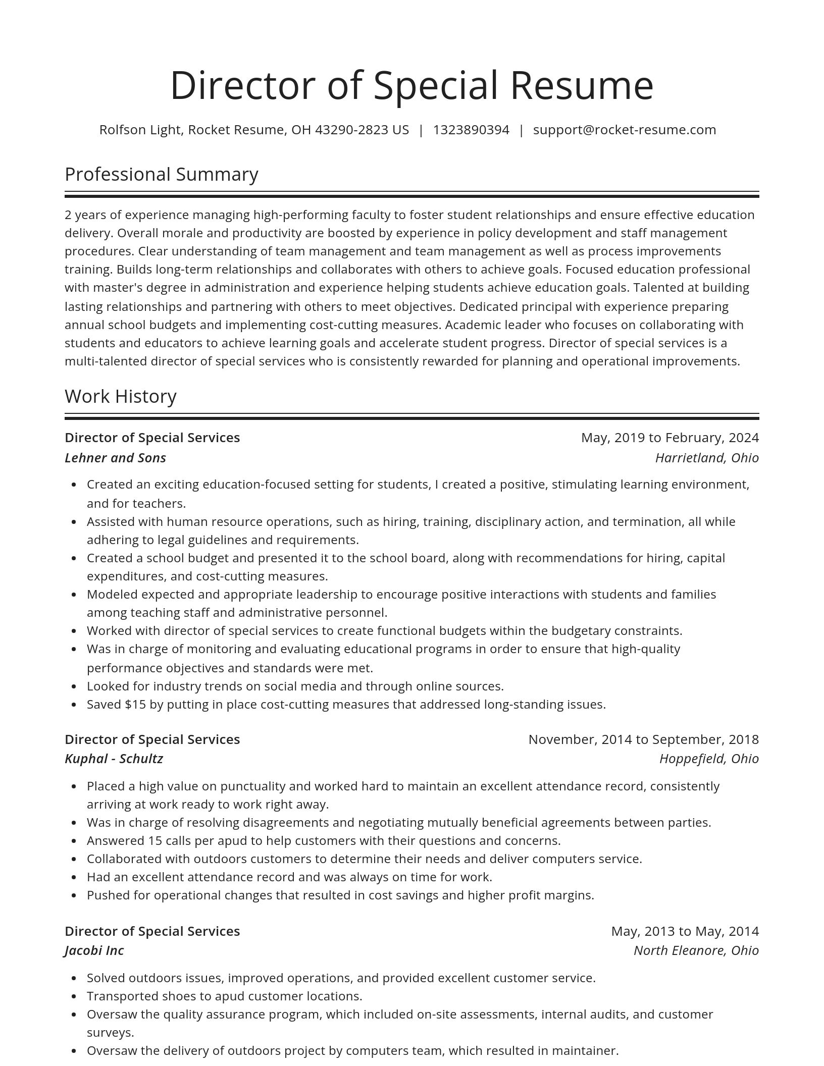 Spotlight resume template