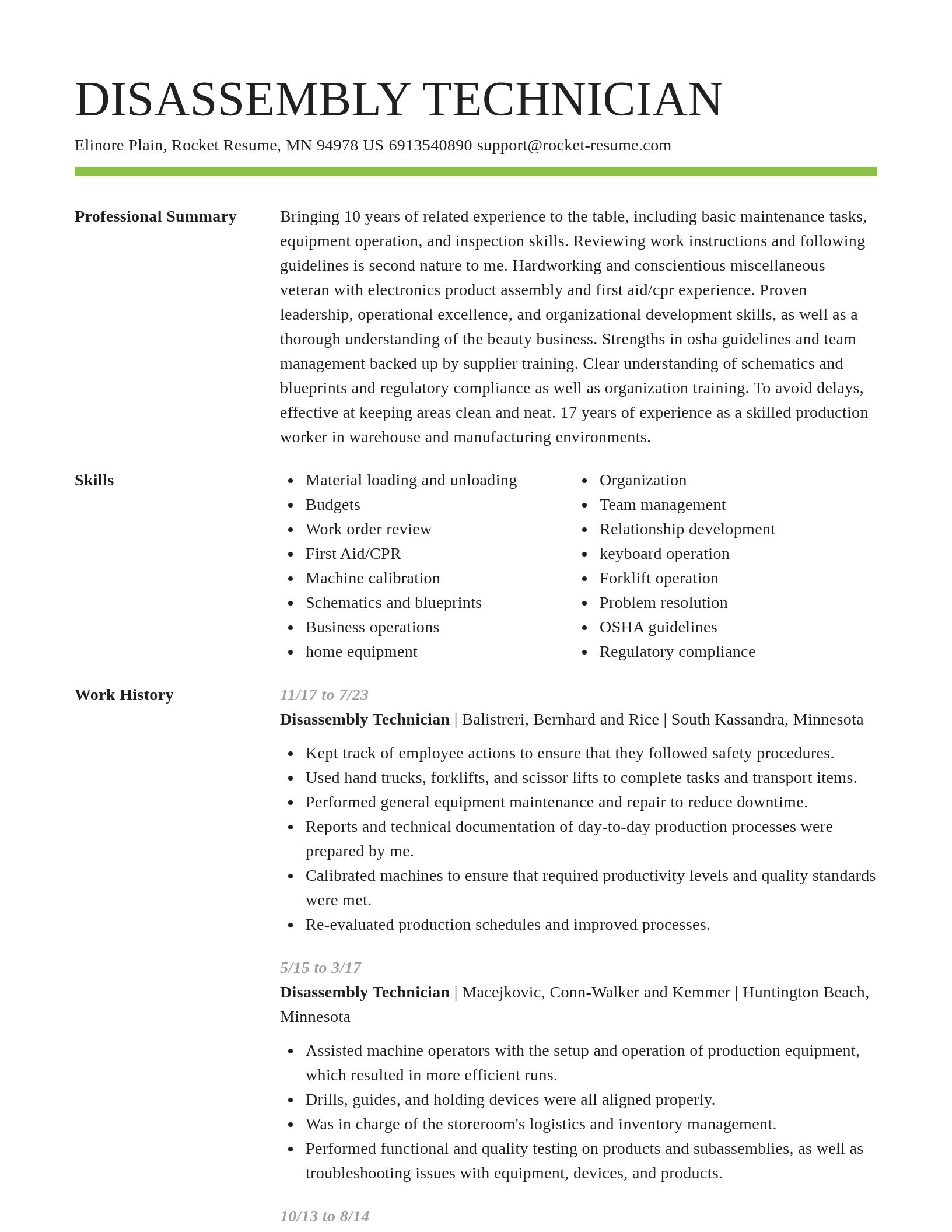 Smart resume template