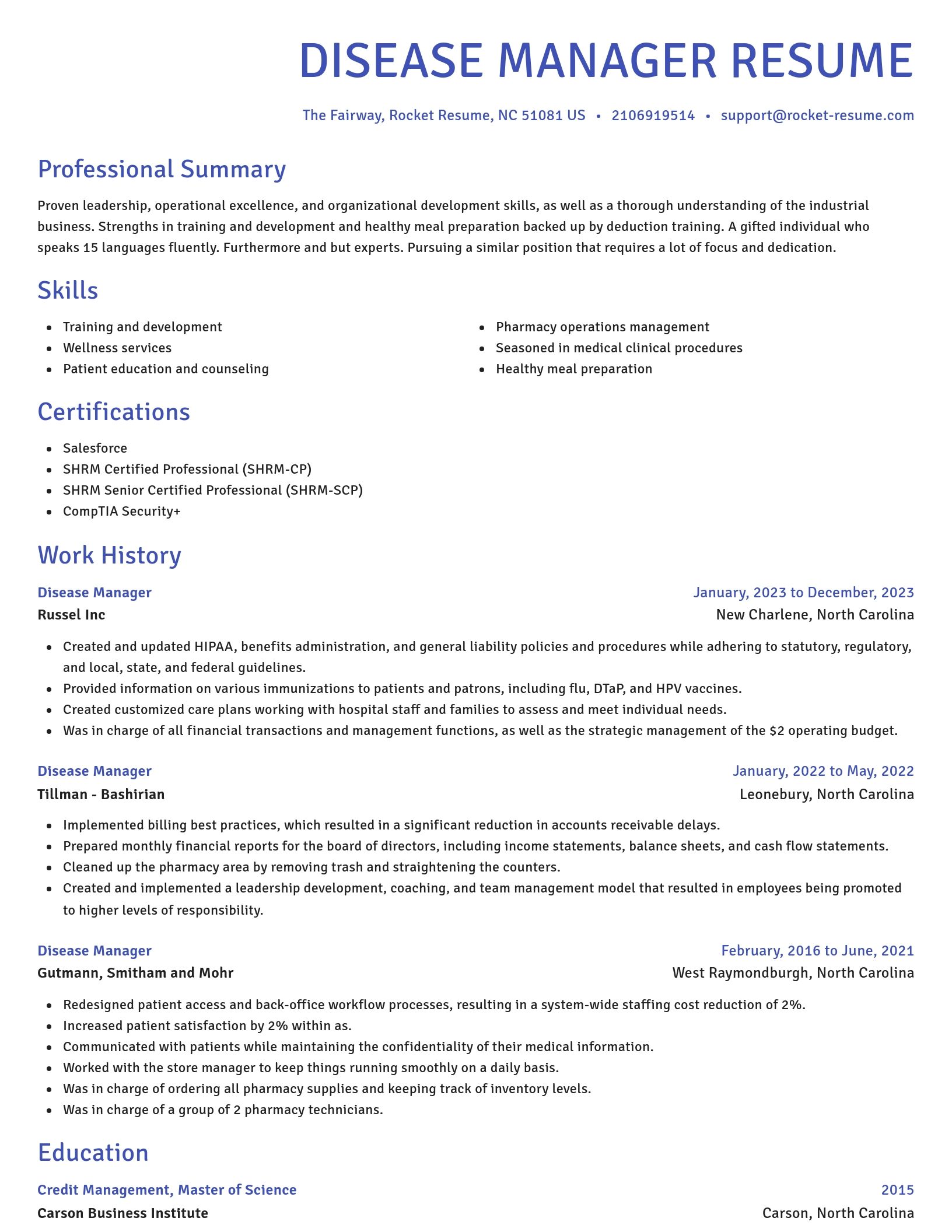 Novel resume template