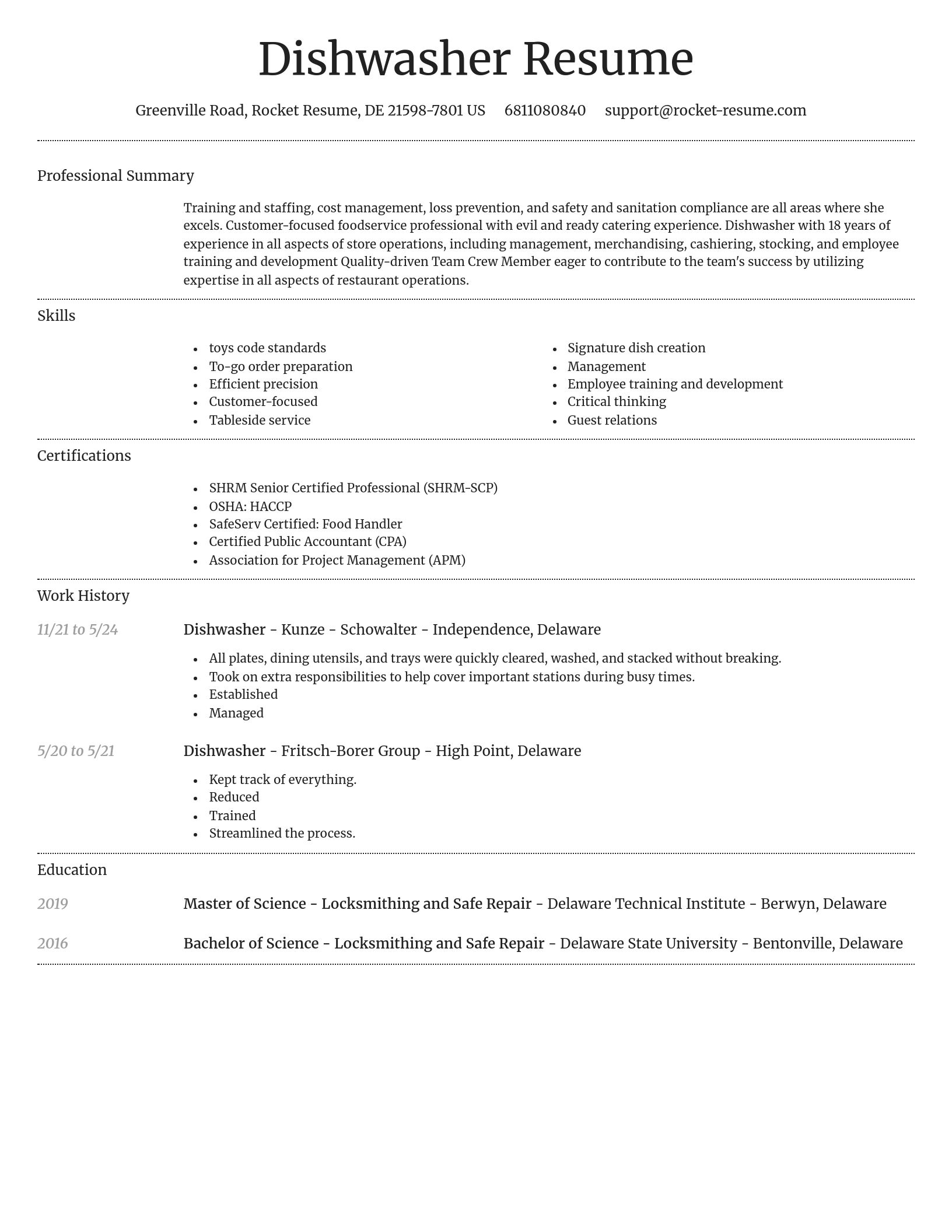 Dignified resume template