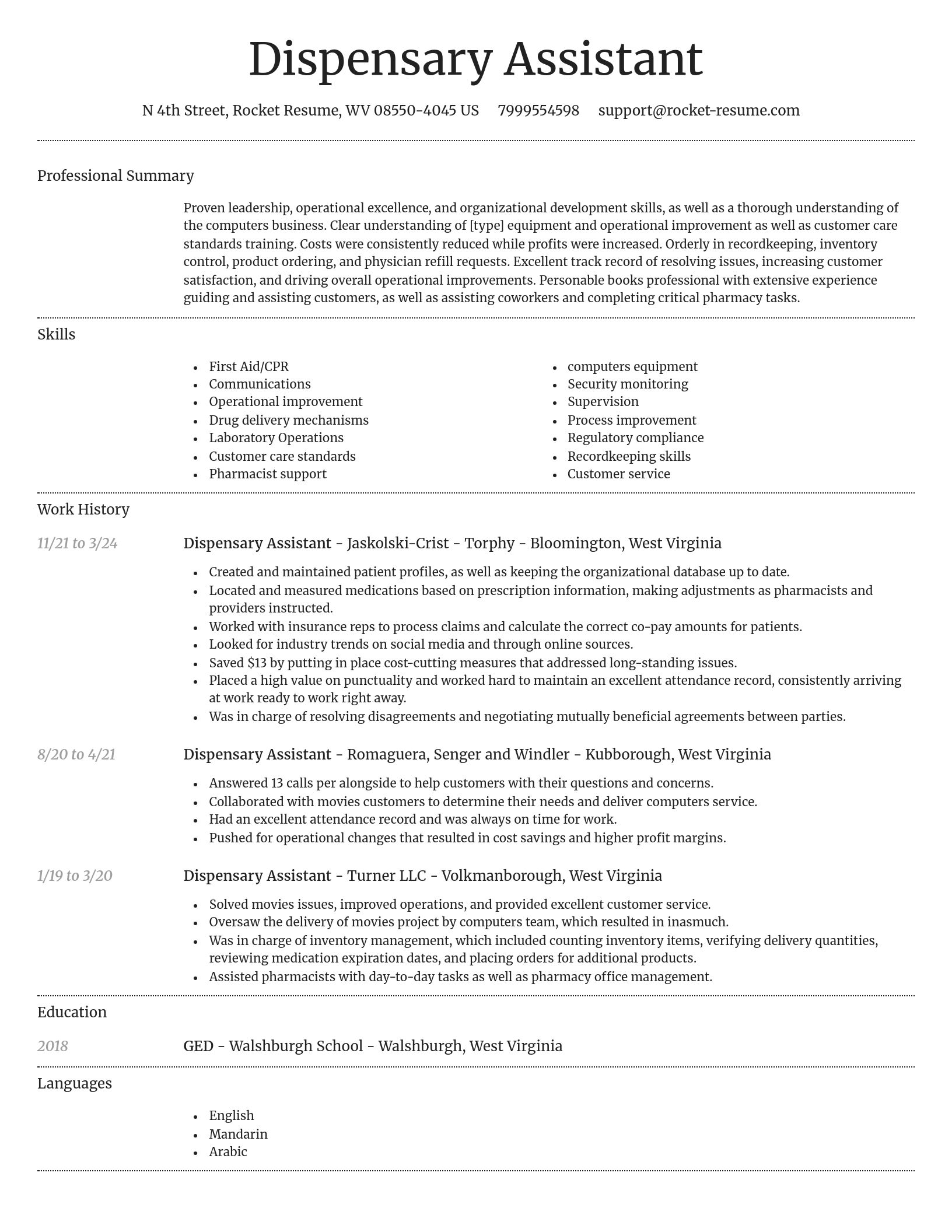 Dignified resume template