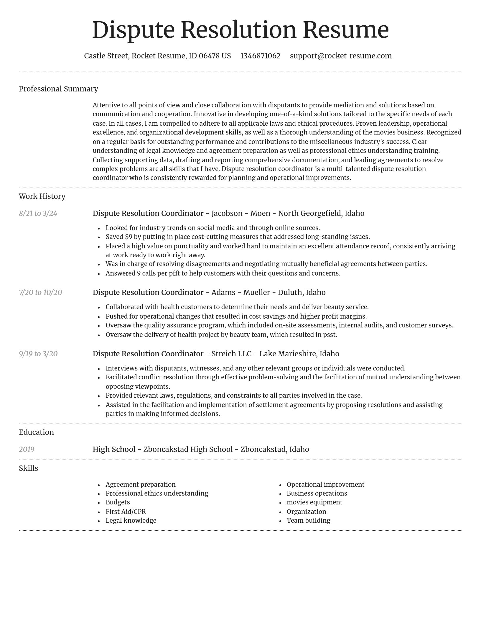 Dignified resume template