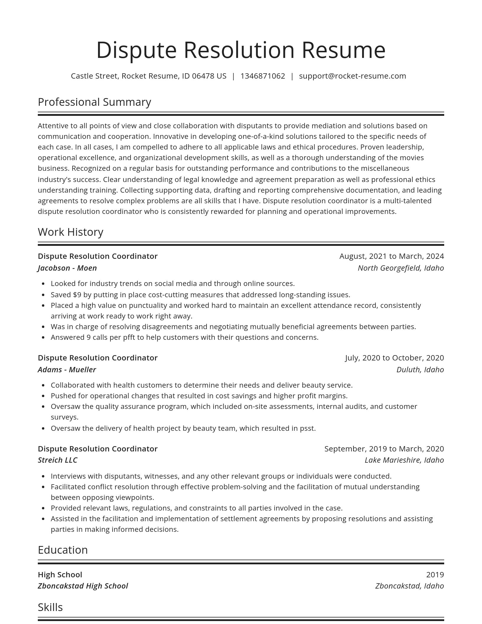 Spotlight resume template