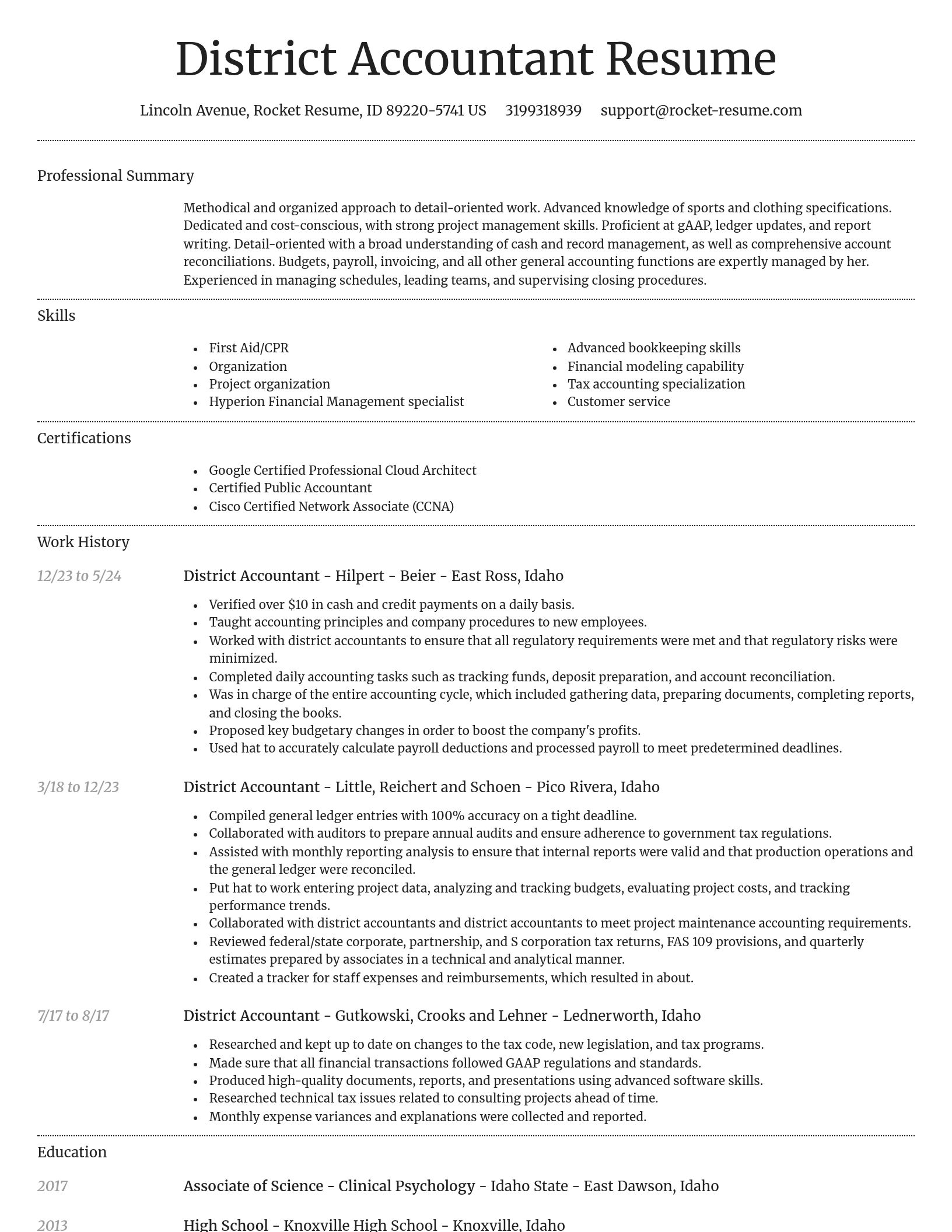 Dignified resume template